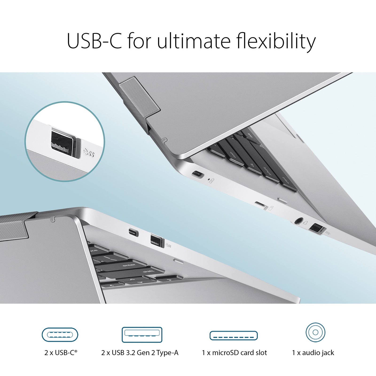 ASUS Chromebook CX1, 14″ FHD, 64GB Storage, ChromeOS, Transparent Silver *READ