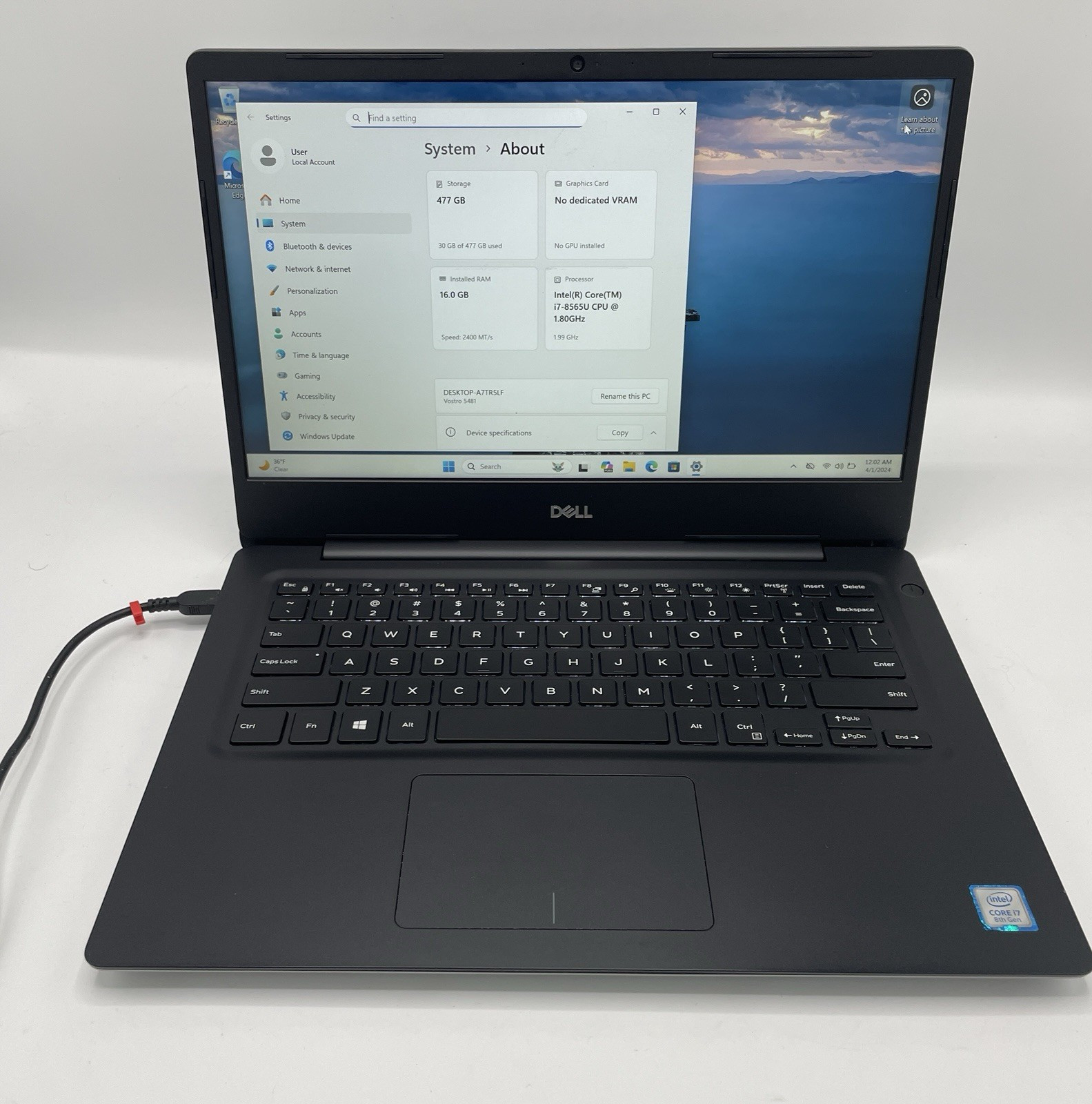 Dell Vostro 5481 | Intel i7-8565U | 16GB RAM | 512GB SSD | Win 11 Pro See Desc.