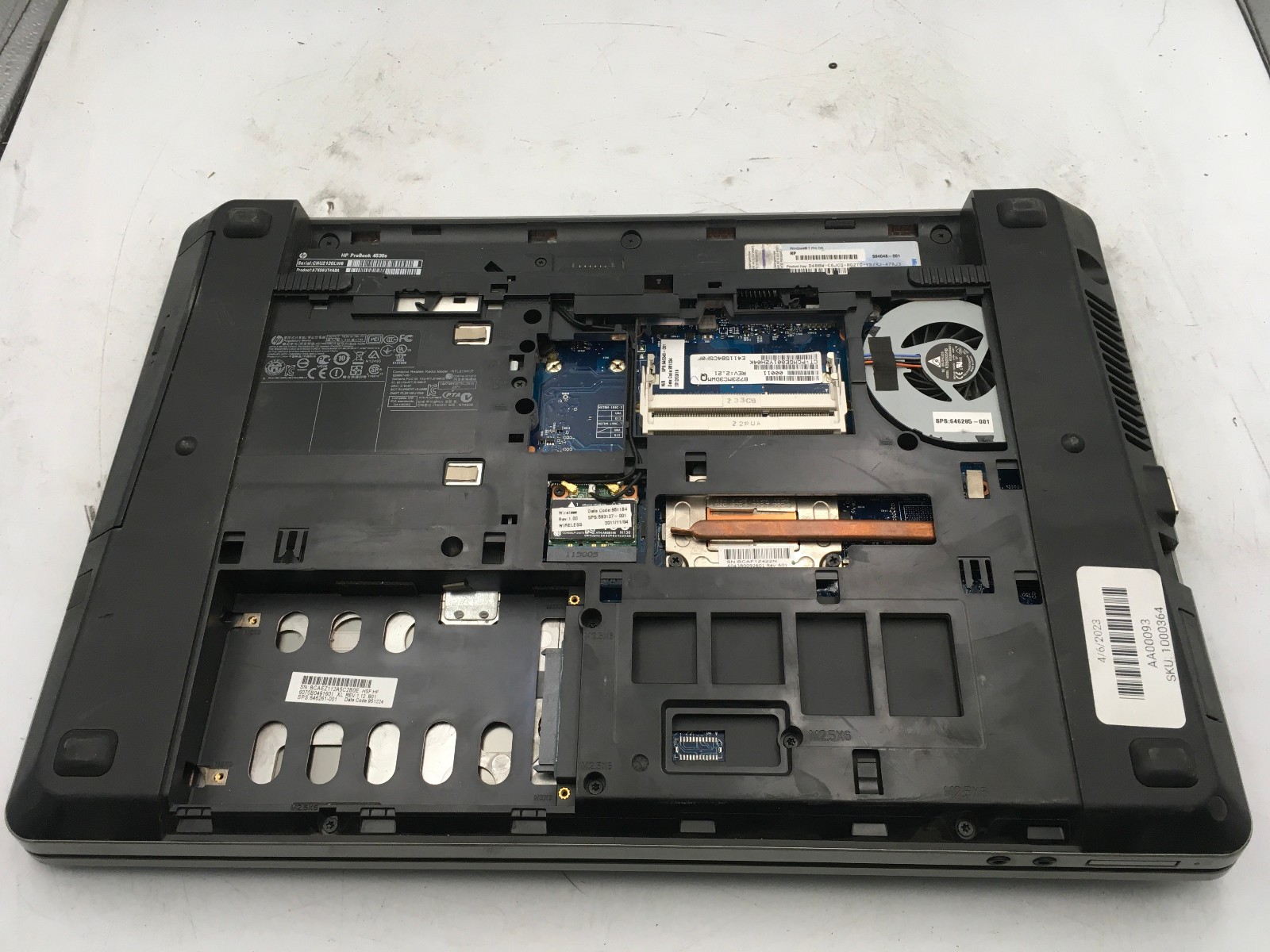 HP PROBOOK 4530S – BOOTS TO BIOS – INTEL I3 2350M – NO RAM – READ DESCRIP – BB !