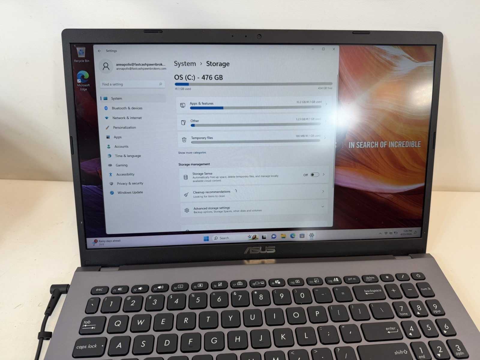 ASUS Vivobook X509FA-RH3 15″ Intel i3-8145U 8GB DDR4 512GB SSD Windows 11 Home