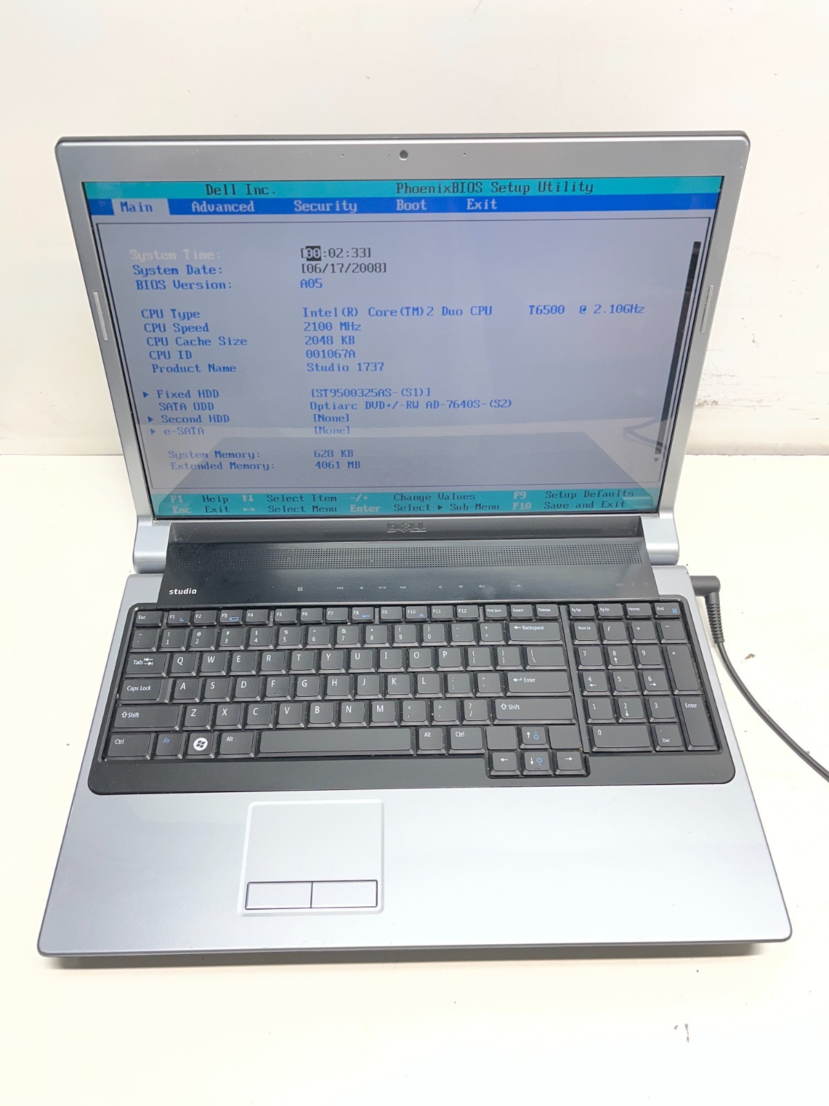 Dell Studio 1737 Intel Core 2 Duo T6500 2.10GHz 4GB NO HDD