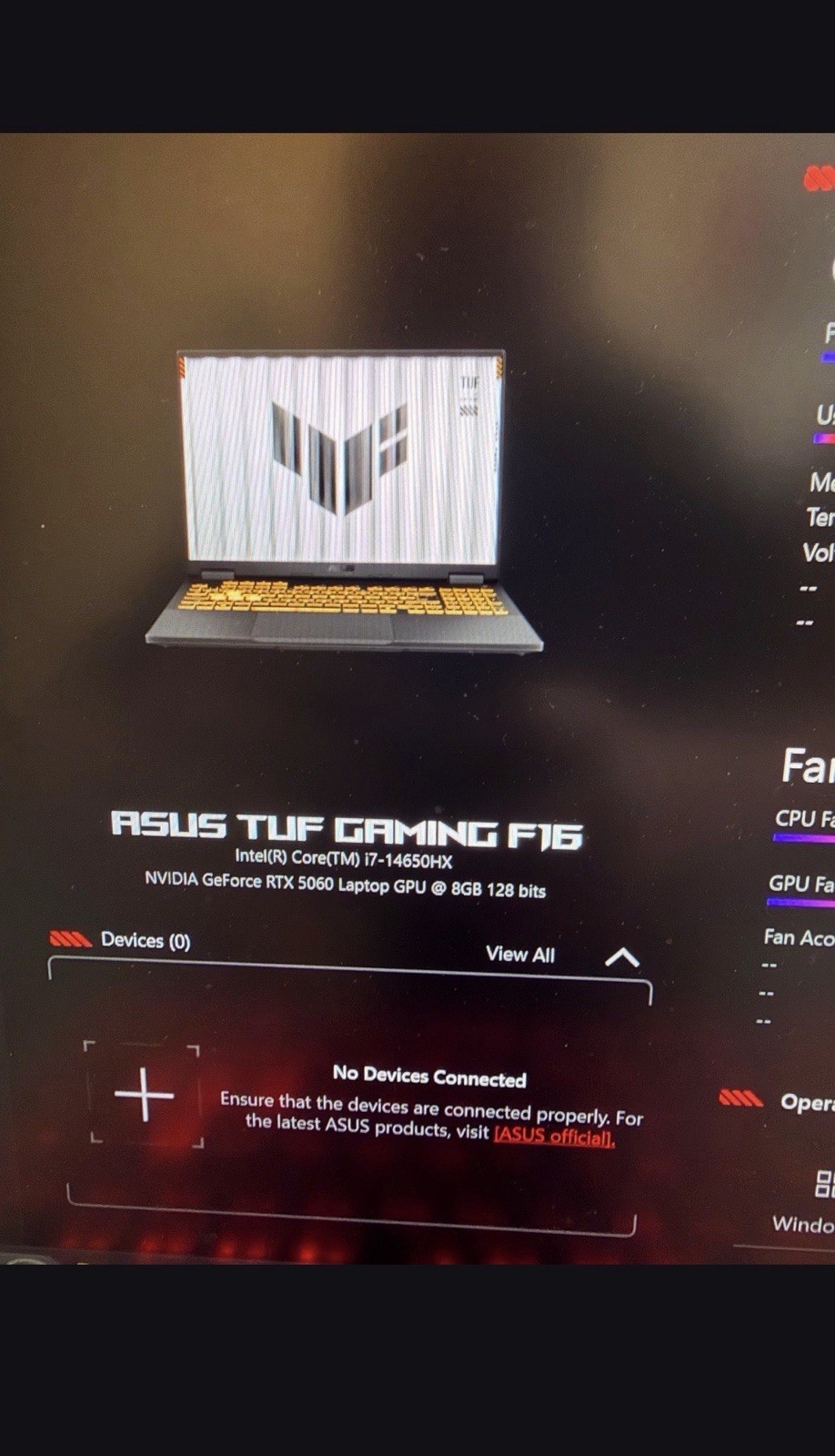 ASUS TUF Gaming F16 i7-14650HX, 32GB ram, RTX 5060, 1TB SSD, Win11