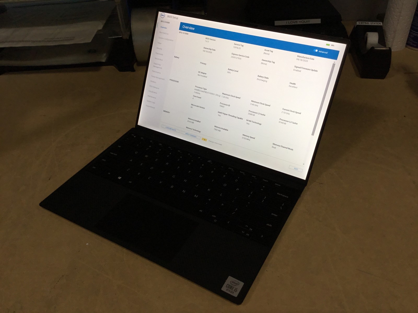 Dell XPS 13 9300 13′ Laptop | i5-1035G1 1.0GHz | 8GB RAM | No HDD/AC – Grade B