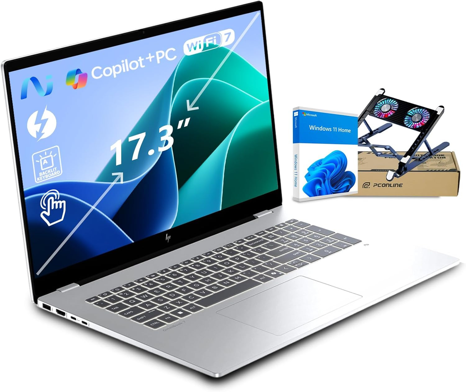 HP Omnibook 7 AI Laptop 17.3″ Touchscreen, Core Ultra 7 258V, 32GB RAM, 2TB SSD,
