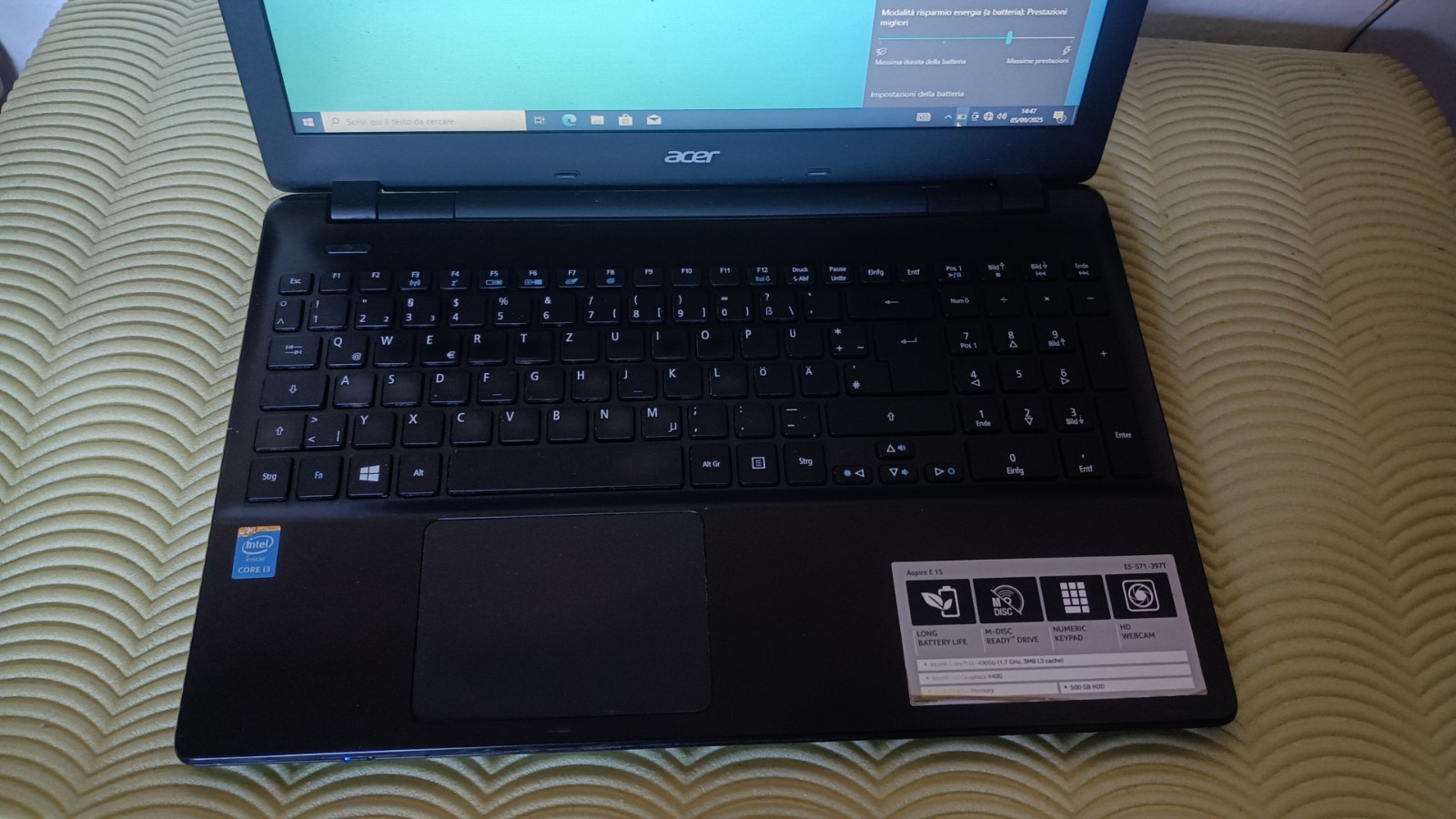 Acer Aspire e51-571 I3-4005U 8GB 128GB SSD M2 15.6″