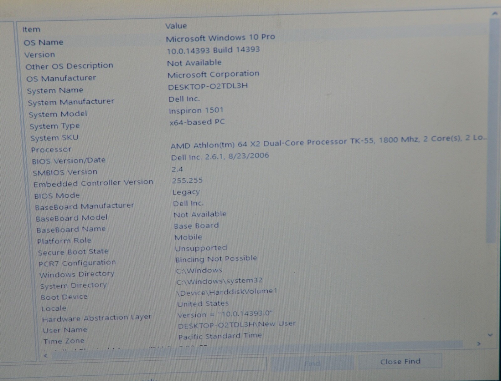 Dell Inspiron 1501 Laptop_AMD Athlon 64 X2 Dual Core TK-55 @ 1.80 GHz. 2GB RAM
