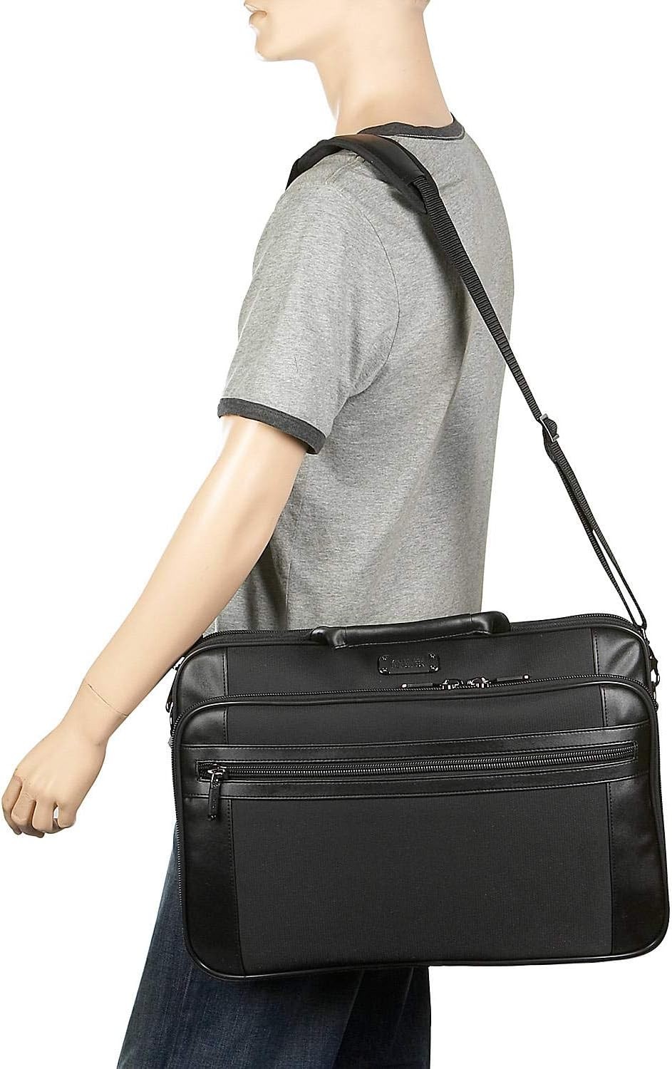 Kenneth Cole Reaction Urban Traveler Slim 18.4″ Laptop Sleeve Top Zip Bag, Black