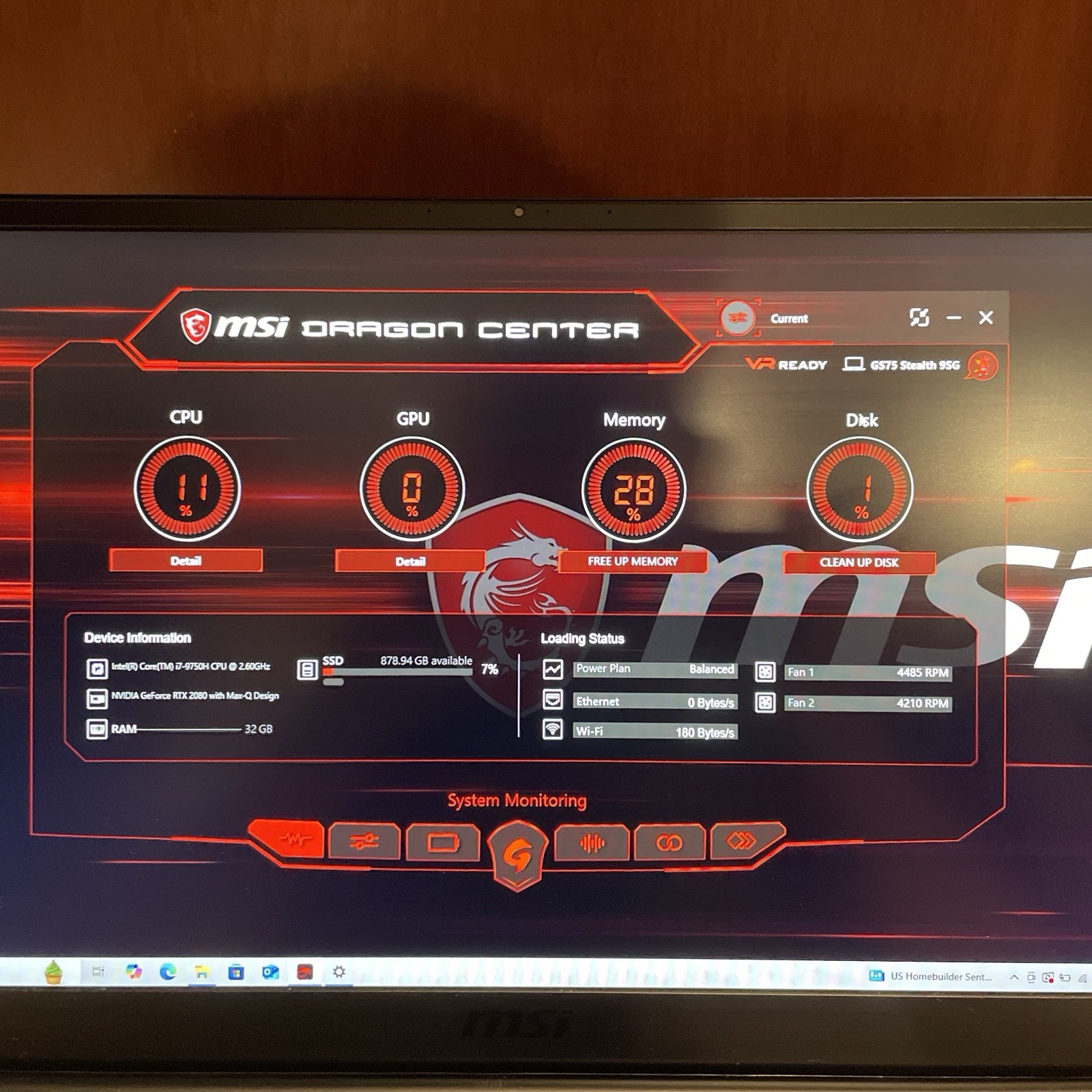 MSI GS75 Stealth 9SG Gaming Laptop (i7-9750H, RTX 2080, 32GB RAM, 1TB SSD)