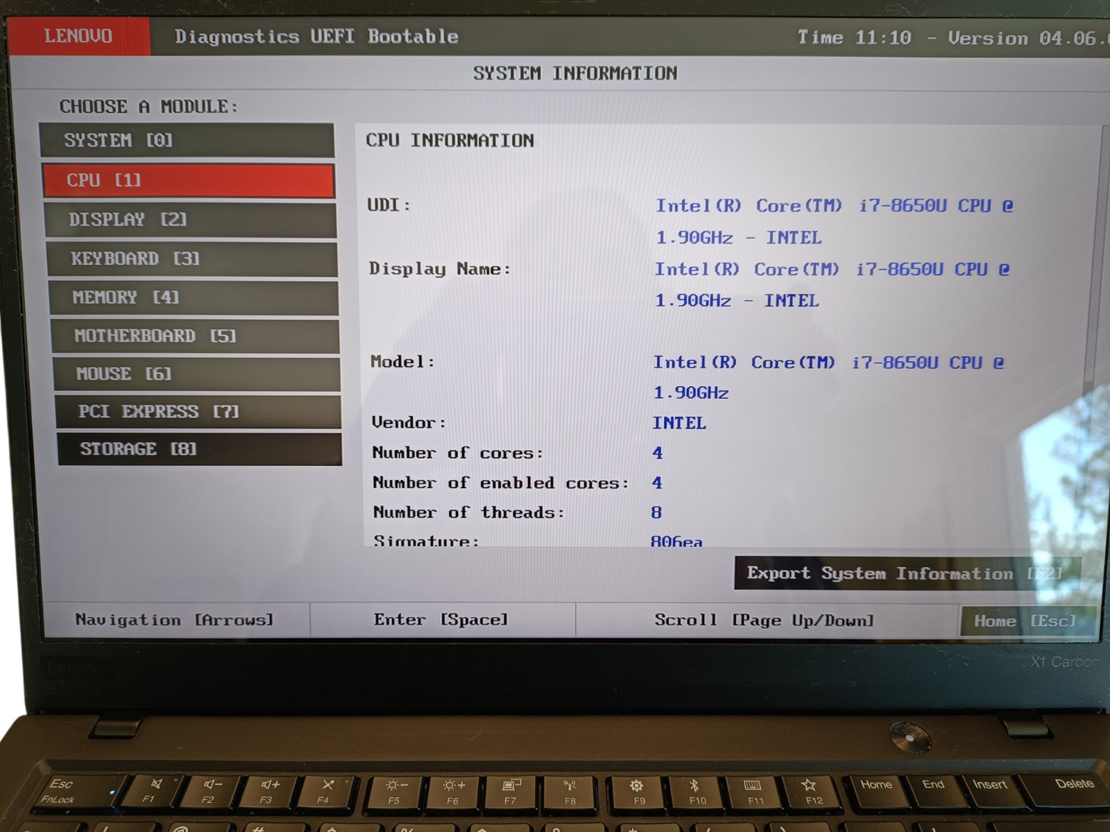 Lenovo ThinkPad X1 Carbon Gen 6 sku6691 14″ i7-8650U 1.90GHz 16GB 512GB Win11