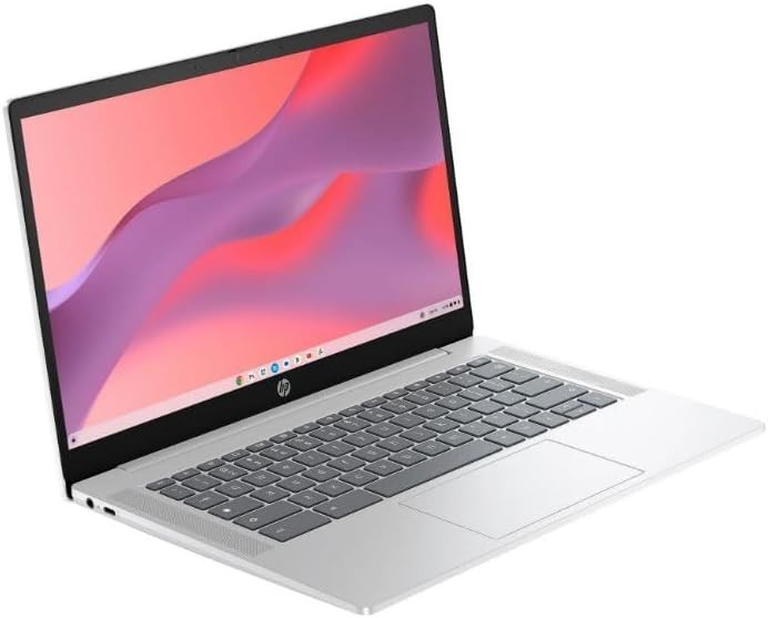 New HD Chromebook Intel Processor N200 4GB RAM 128GB Glacier Silver Chrome OS