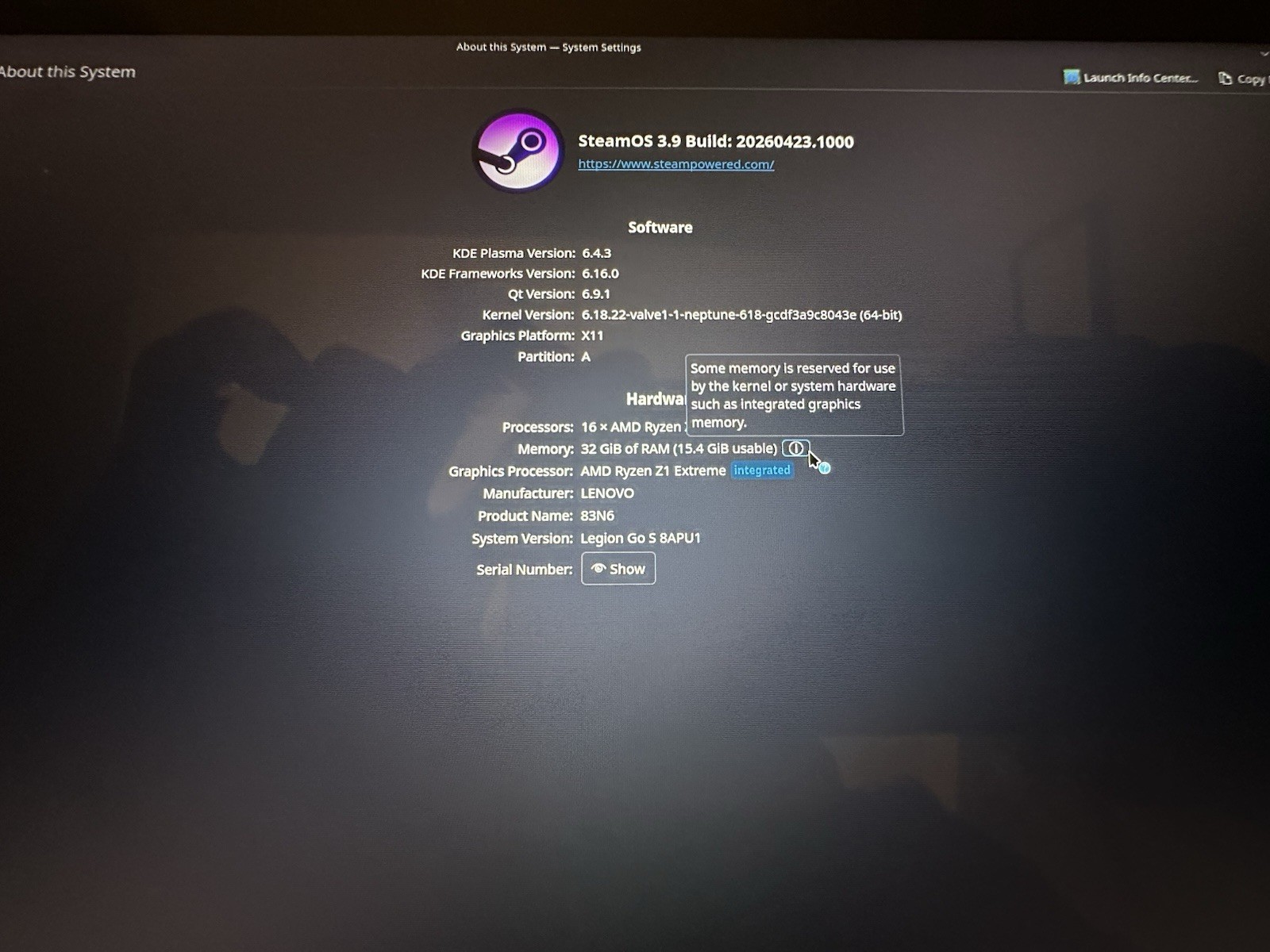 Lenovo Legion Go s 8 / 1TB SSD Z1 Extreme 32Gb & Jsaux 6-1 Dock