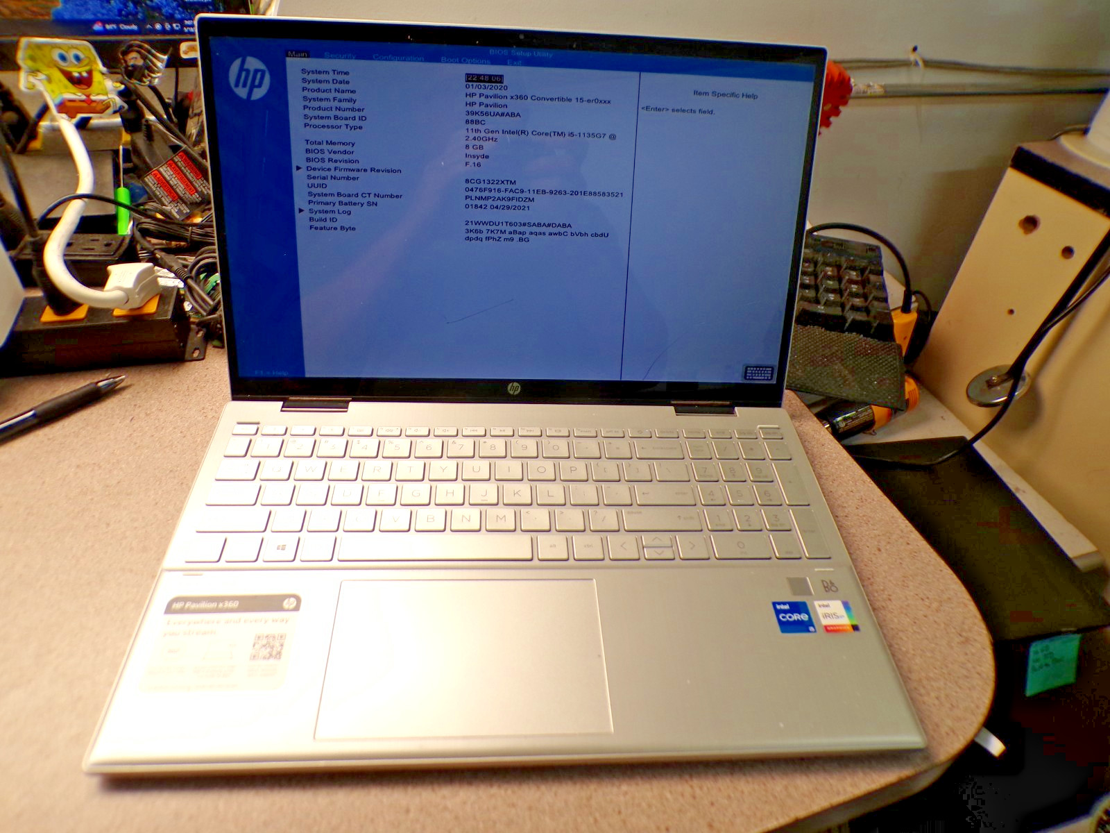 FOR PARTS HP 15.6″ X360 CONVERTIBLE i5-1135g7 8GB RAM Laptop #18886