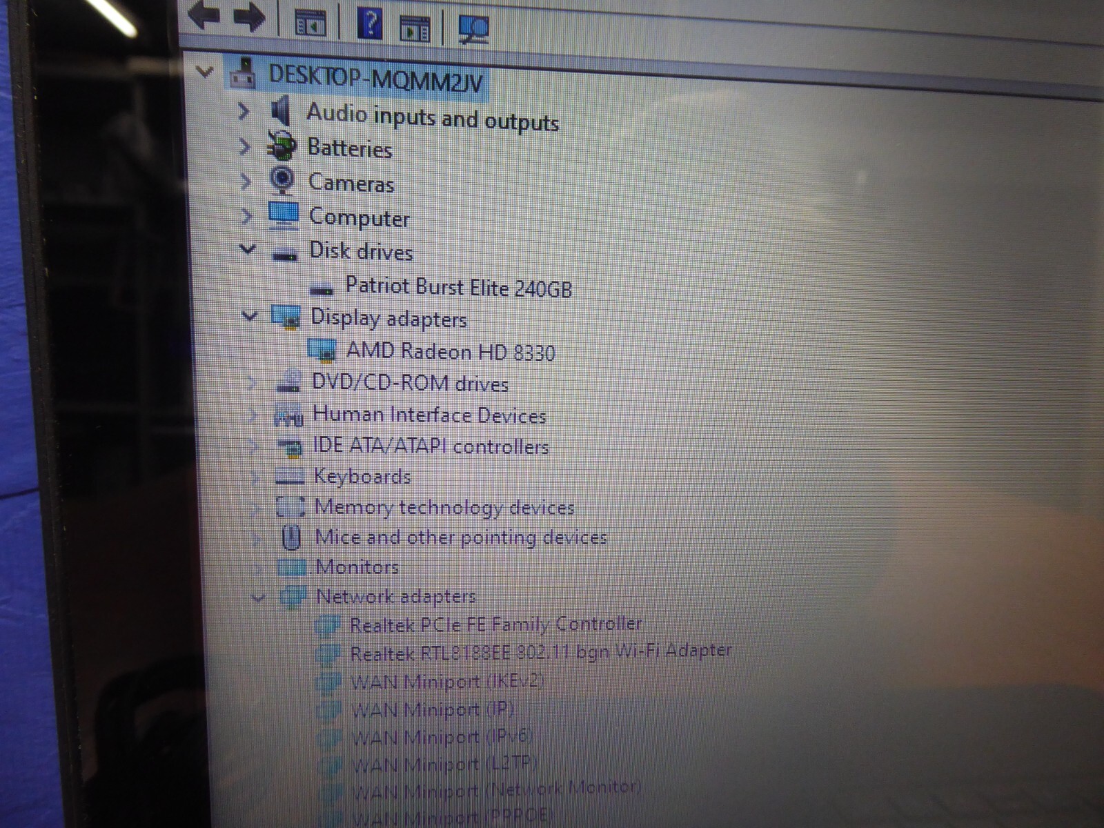 HP LAPTOP 15-F085WM AMD A4-5000 1.5GHz 8GB 240GB SSD WINDOWS 10 HOME