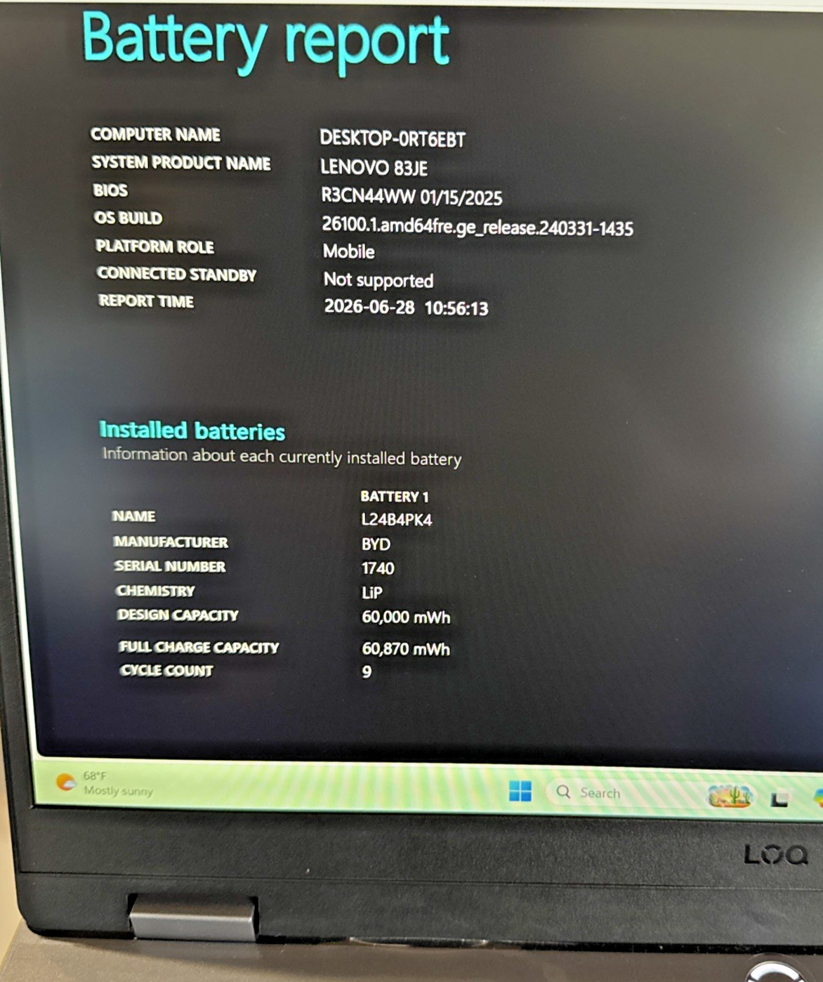 Lenovo LOQ 15.6″ Gaming Laptop Core i5-13450HX 16GB RAM NVIDIA RTX5050 512 SSD