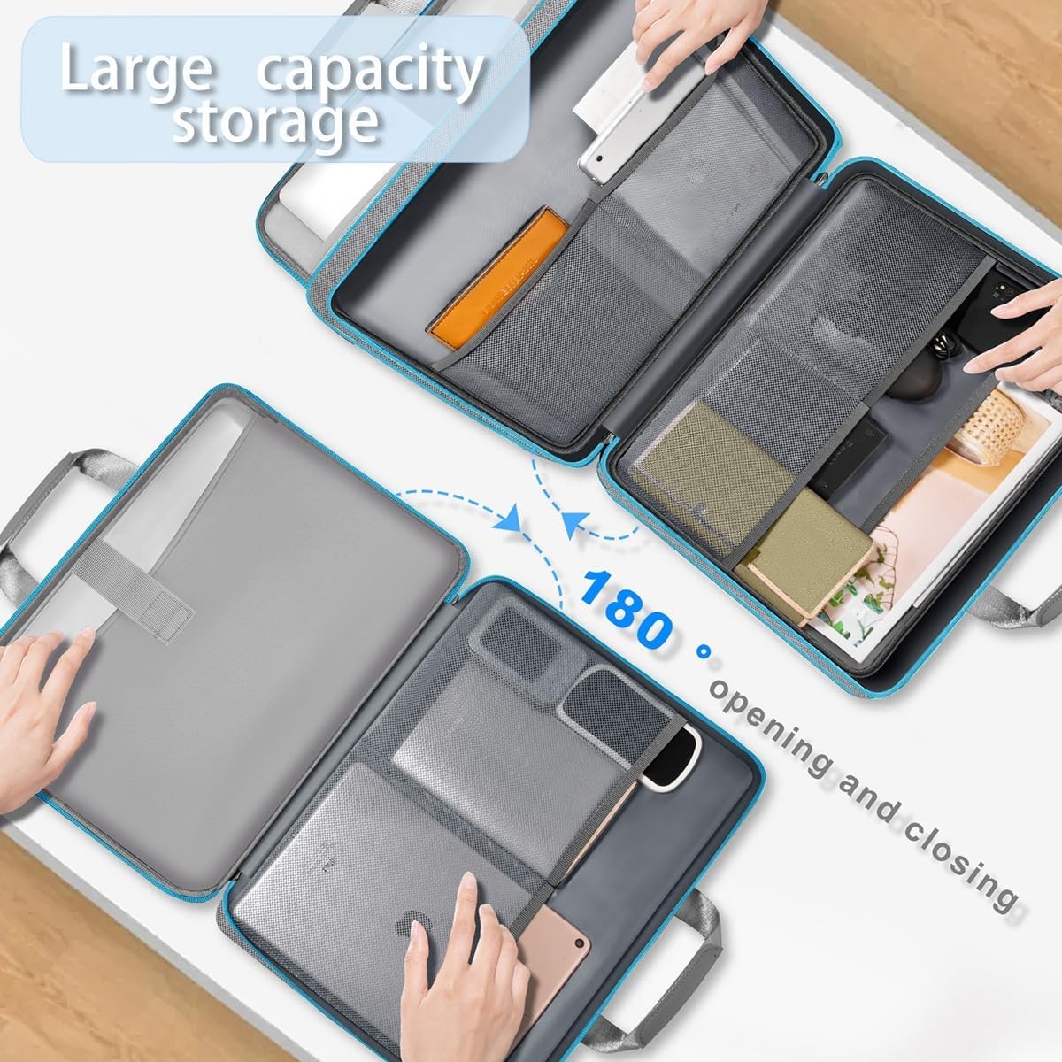 Laptop Case 15 15.6 16 inch Sleeve, Expandable Computer Hand Bag with Multi-pock