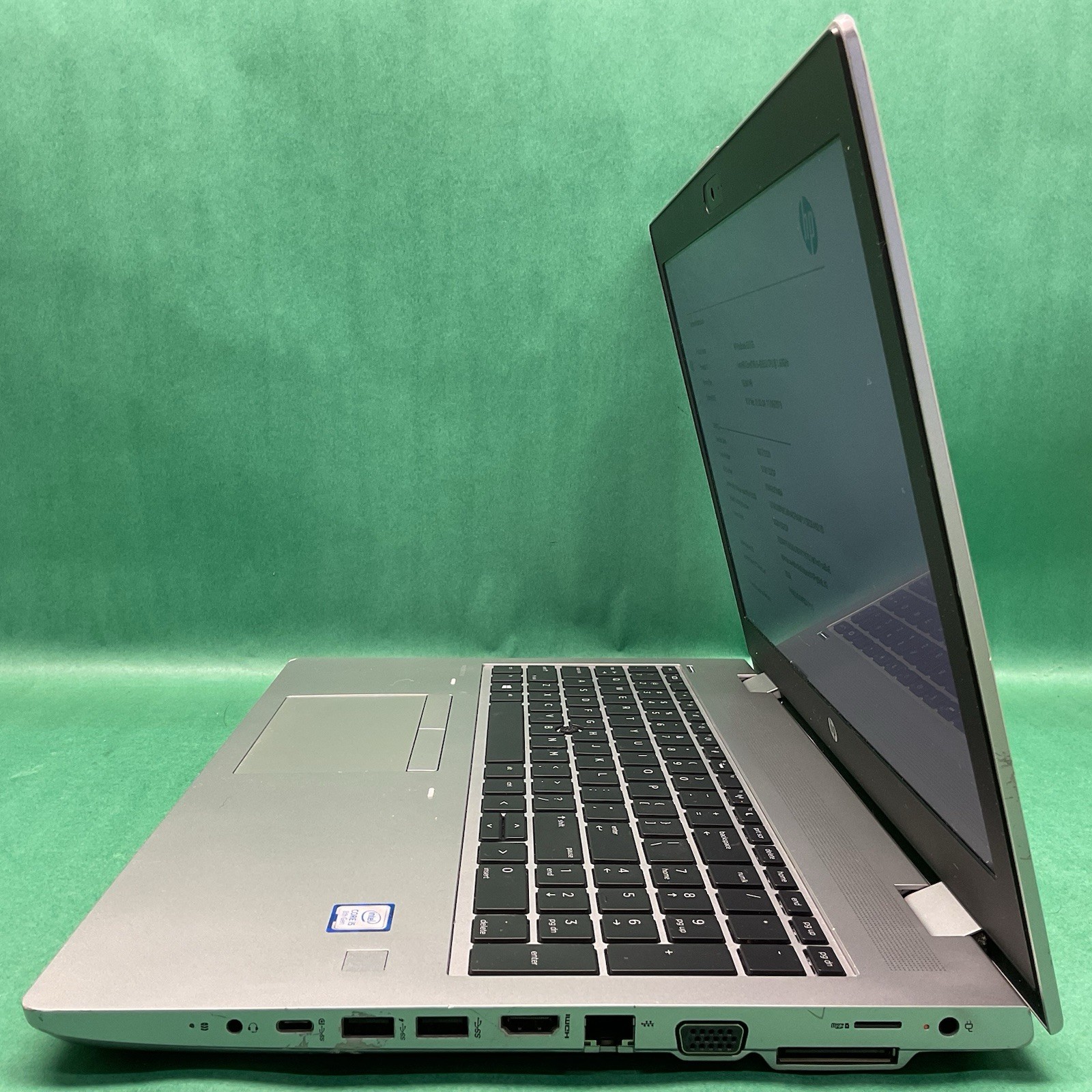 HP Probook 650 G5 – Powers On – NO HARD DRIVE- Untested