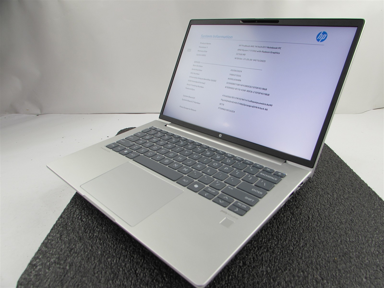 HP PROBOOK 445 (G11) AMD RYZEN 7 7735U 512GB SSD 32GB RAM AMD GPU WIN 11 PRO