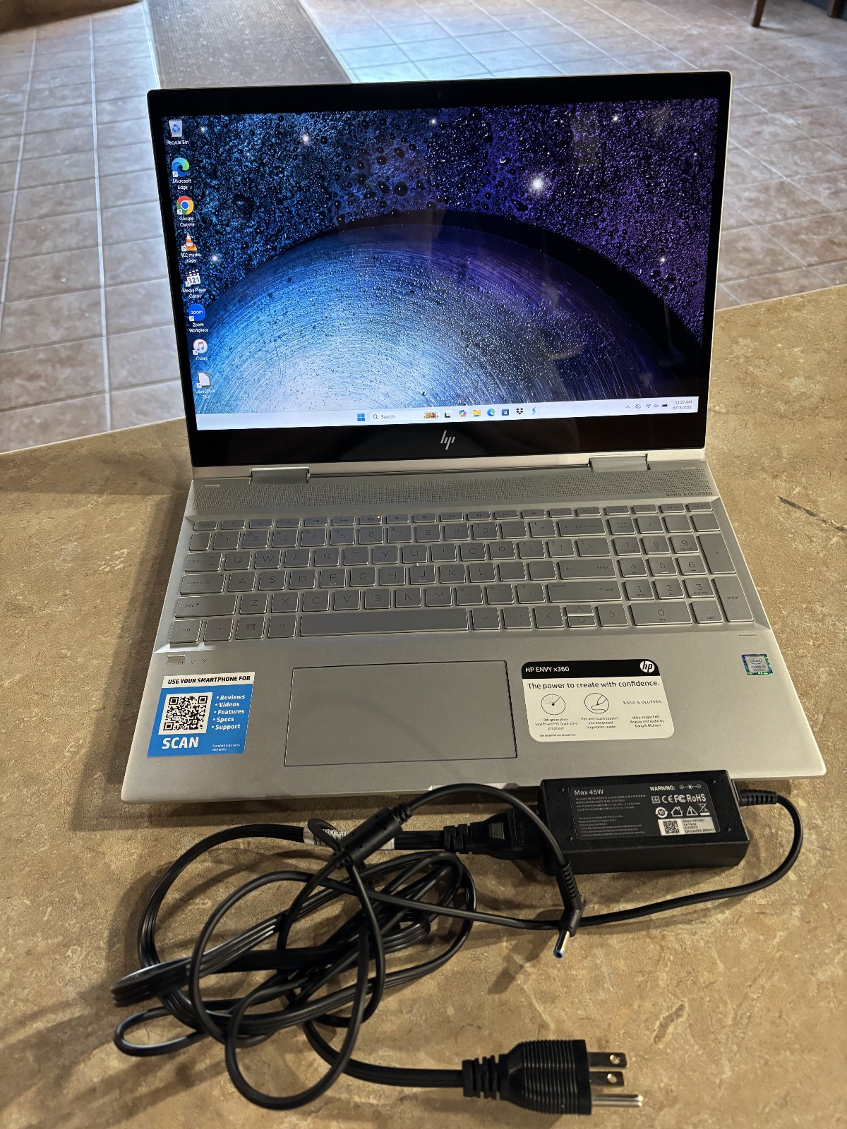 HP ENVY x360 2-in-1 15m-cn0011dx 15.6″, i5-8250U-16GB-256GB Nvme-Windows 11 Home