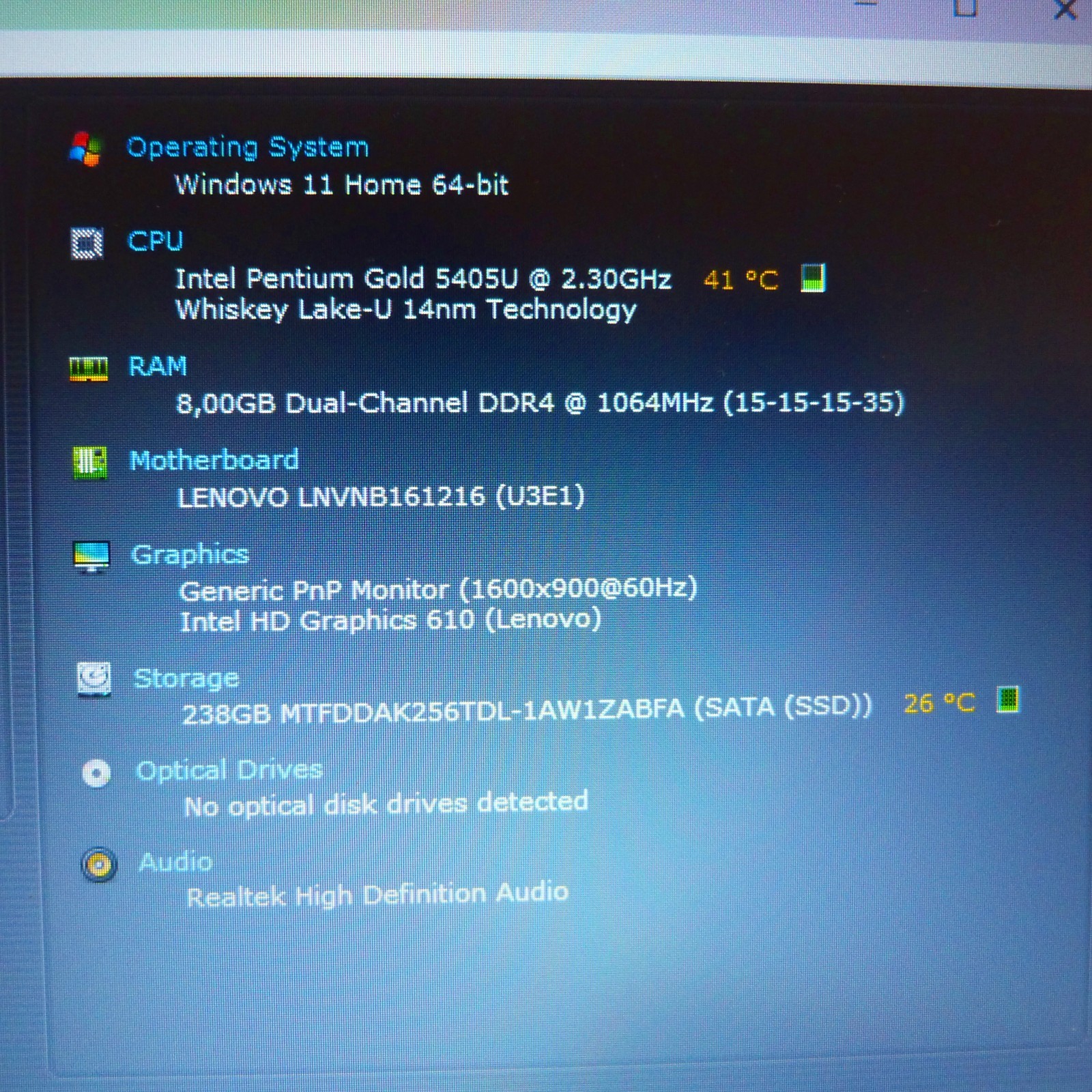 Lenovo 320 17″ HDP DOLBY ULTRABOOK l SSD Windows 11 l Intel GOLD I USBC HDMI