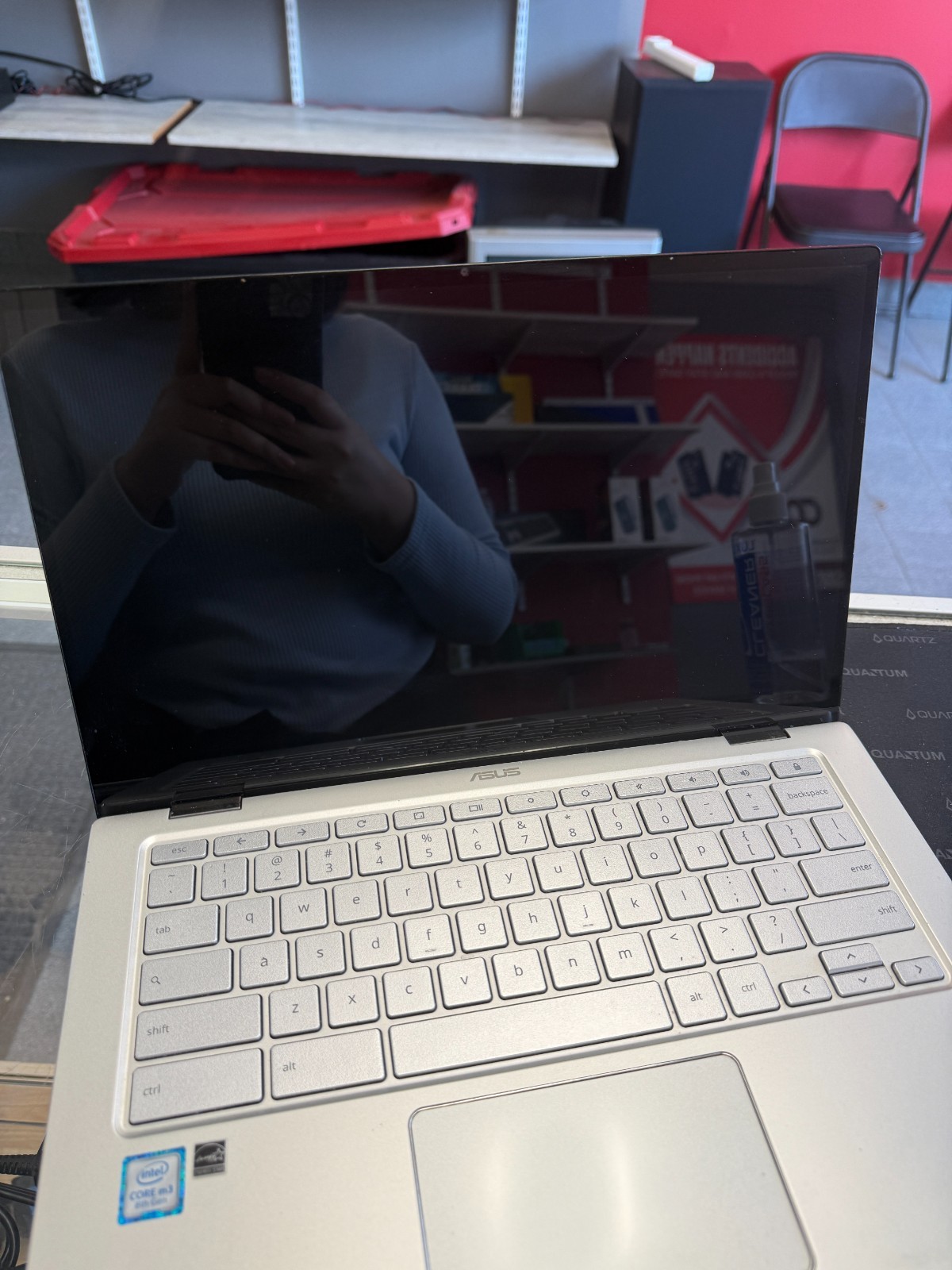 ASUS C434T silver laptop for parts or repair, READ DESCRIPTION