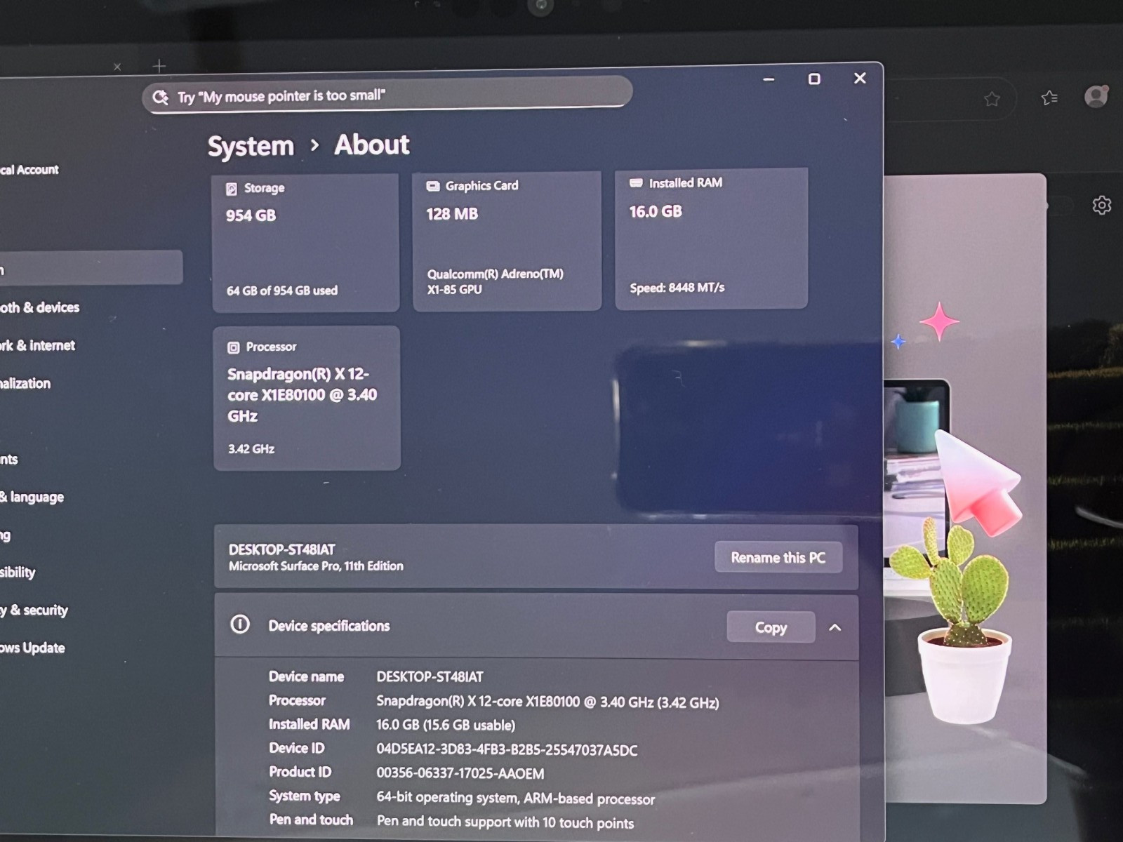 Microsoft Surface Pro 11 2076 13″ OLED Snapdragon Elite 16GB 1TB w/ Keyboard