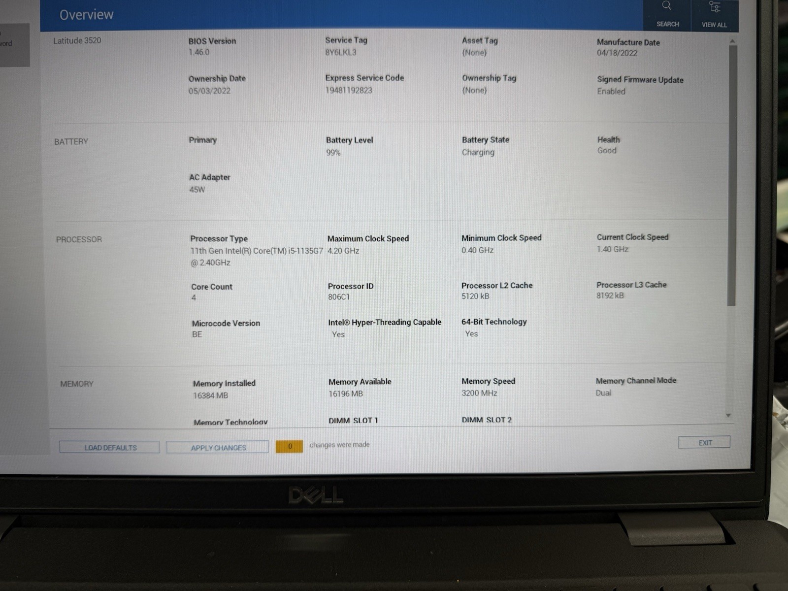 Dell Latitude 3520 15.6″ Windows 11 Laptop i5-1145G7 16GB RAM 256GB SSD