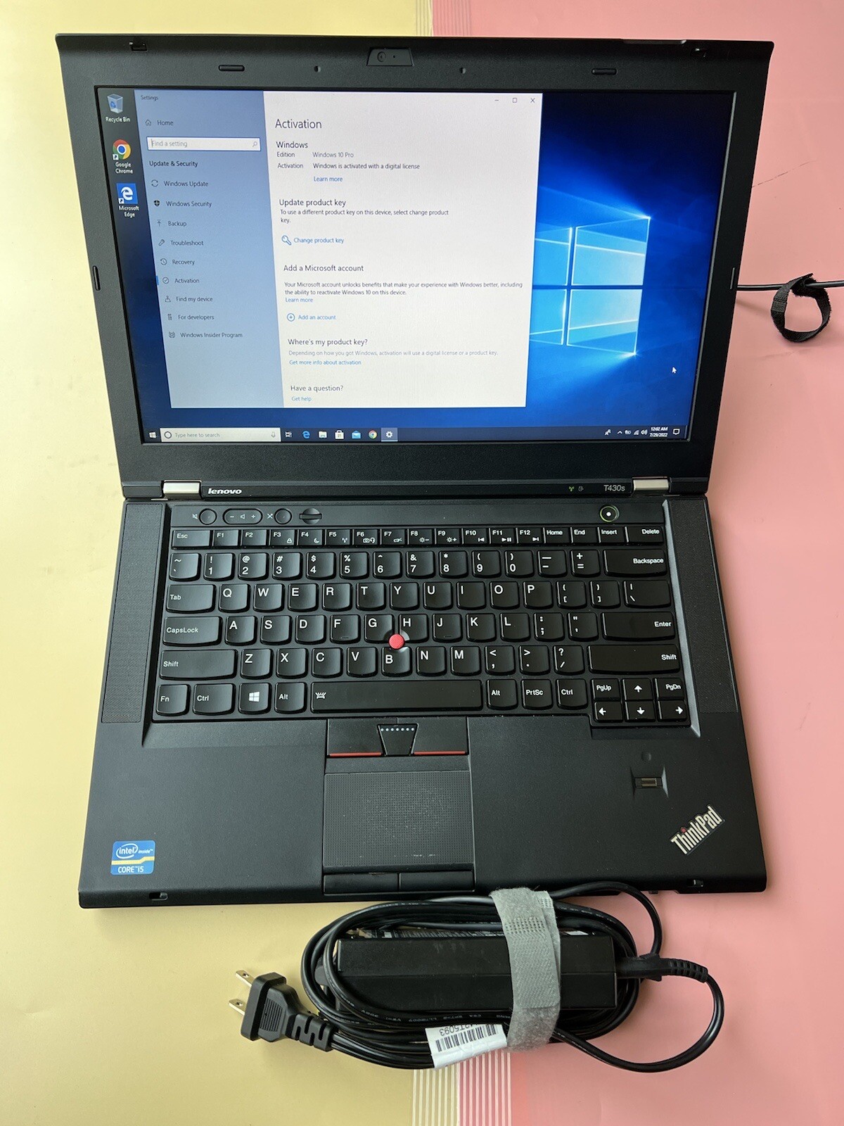 LENOVO THINKPAD T430s Core i5-3320M 8GB RAM 250GB HDD WEBCAM BACKLIT 1600X900