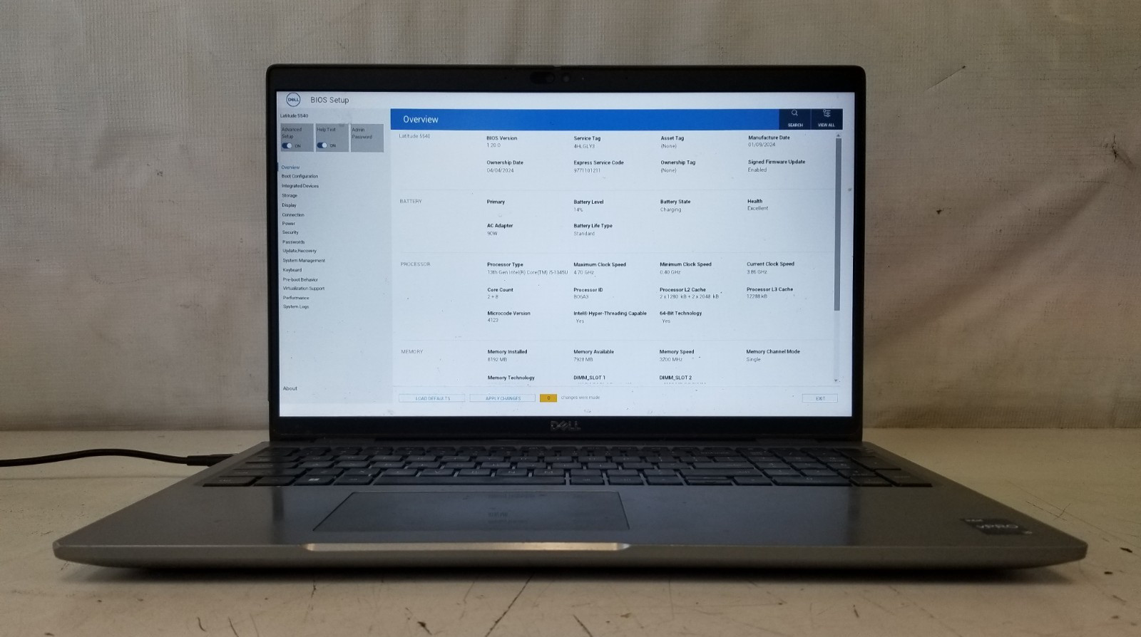 Dell Latitude 5540 / Intel Core i5-1345U 3.86GHz / 8GB RAM / NO SSD/OS