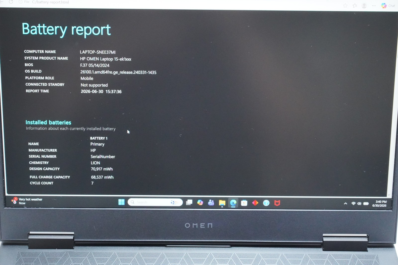 HP OMEN 15-ek1010nr 15.6″ 144Hz Gaming Laptop i7-11800H 16GB 1TB RTX 3060