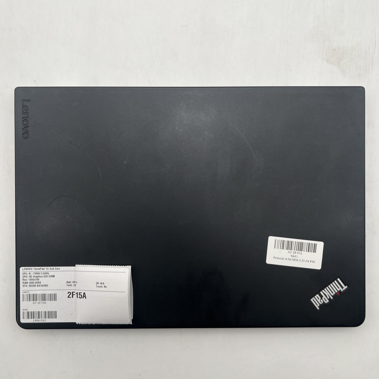 Lenovo ThinkPad 13 2nd Gen Intel i5 7200U 2.5GHz 8GB RAM 256GB SSD No OS