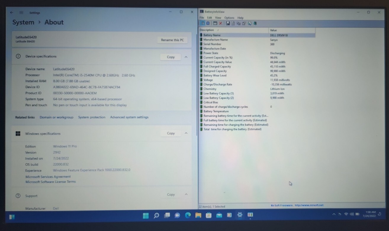 Dell Latitude E6420 Core i5-2540M 2.6GHz/8GB RAM/256GB SSD/14″ Win11 Nvidia NVS