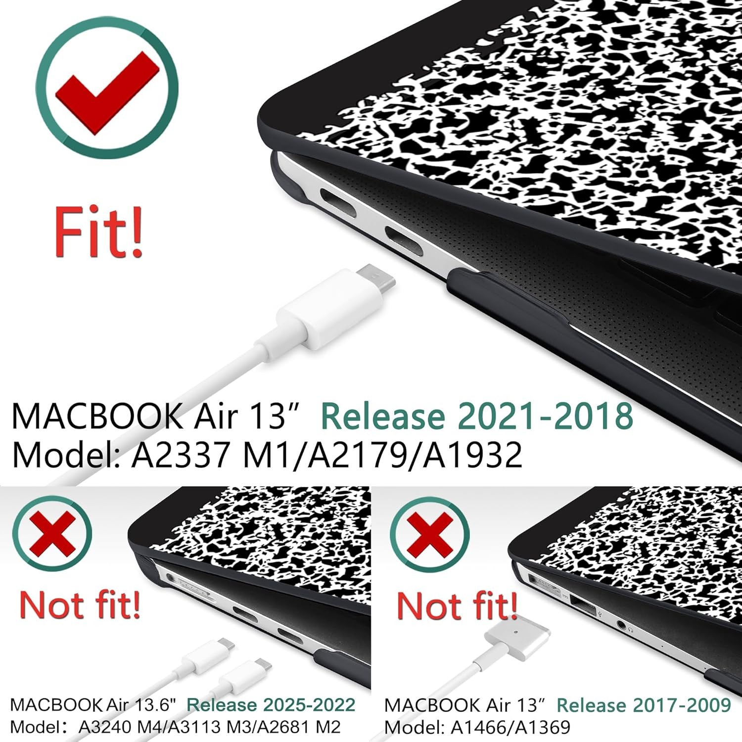 MacBook Air 13 inch Case 2021 2020 2019 2018 Release A2337 M1 A2179 A1932