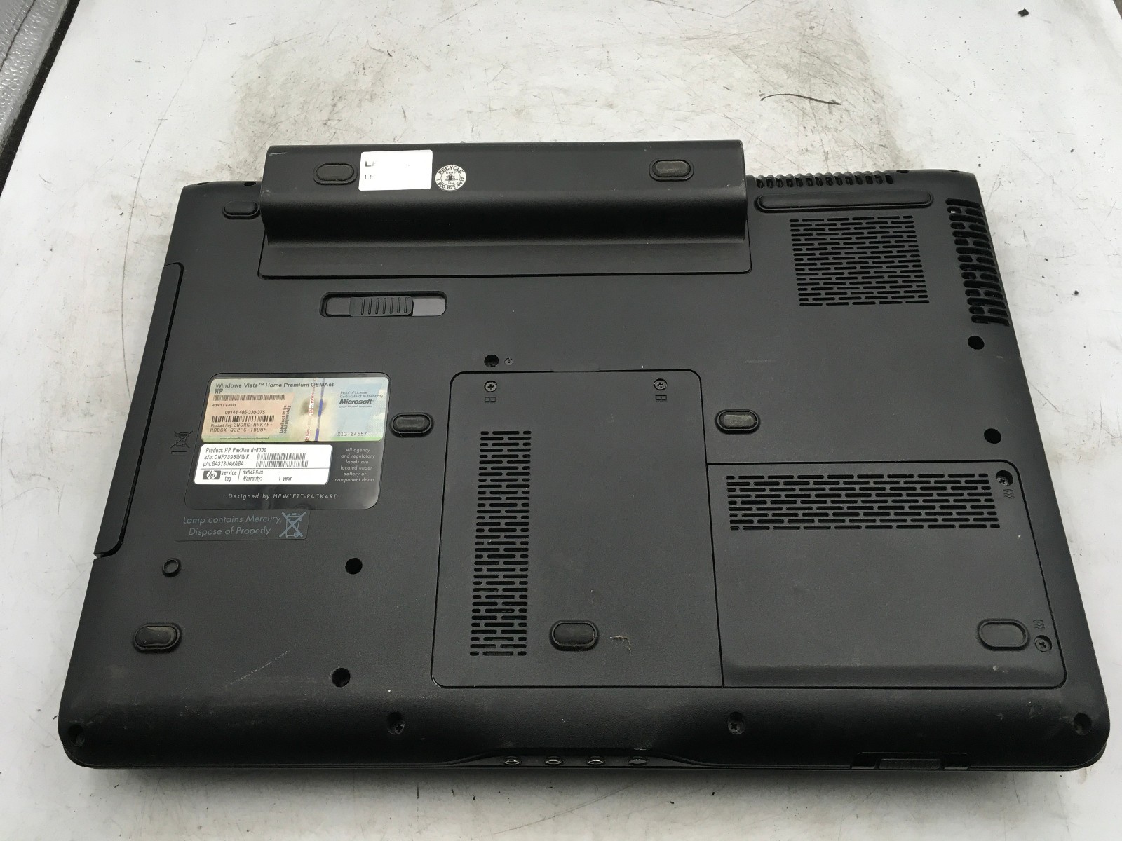 HP PAVILION DV6000 – BOOTS TO BIOS – INTEL CORE DUO T2450 – 1GB RAM – READ – BB