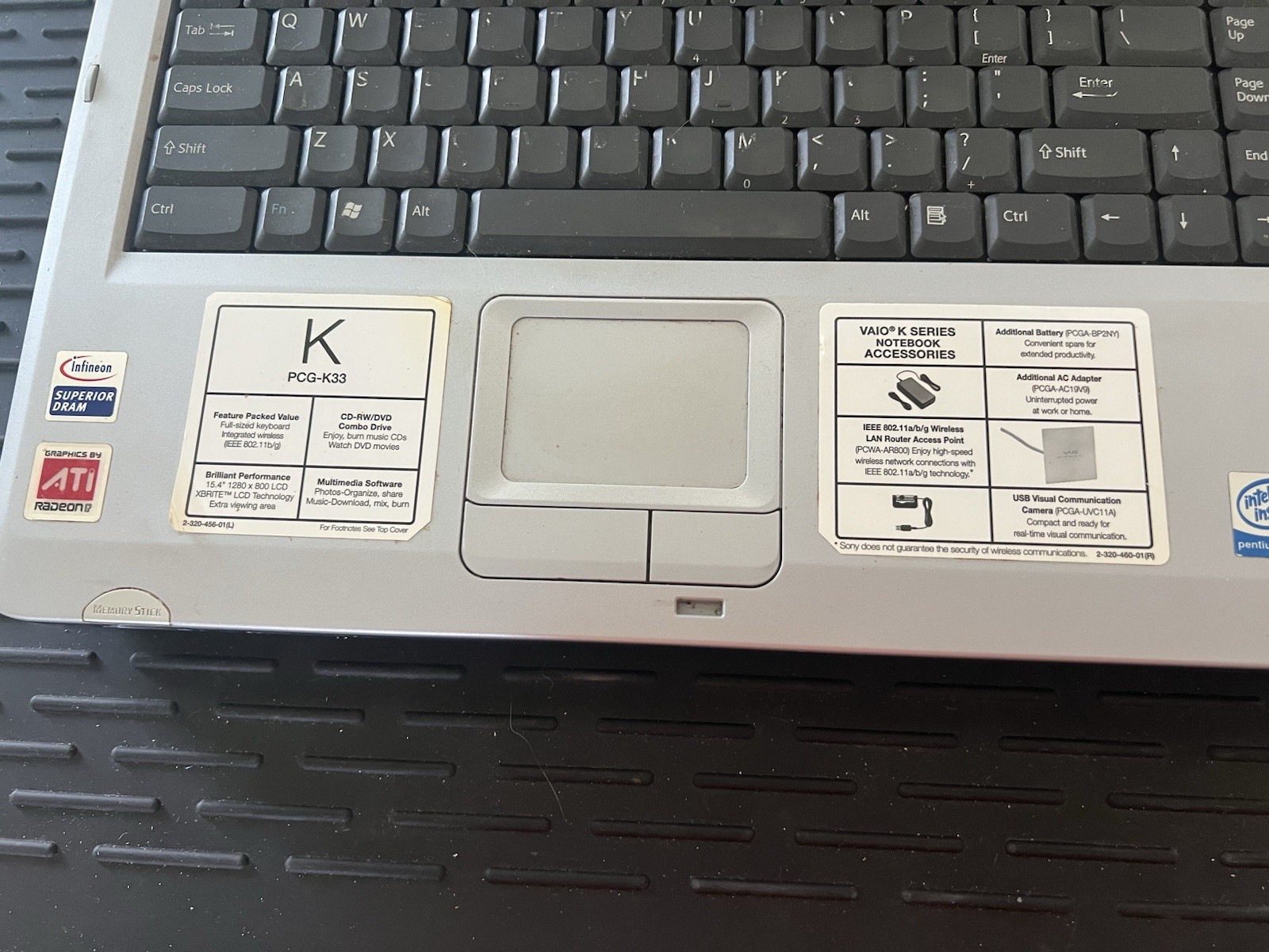 Sony Vaio Laptop Pcg K33 Win Xp PCG9s1L