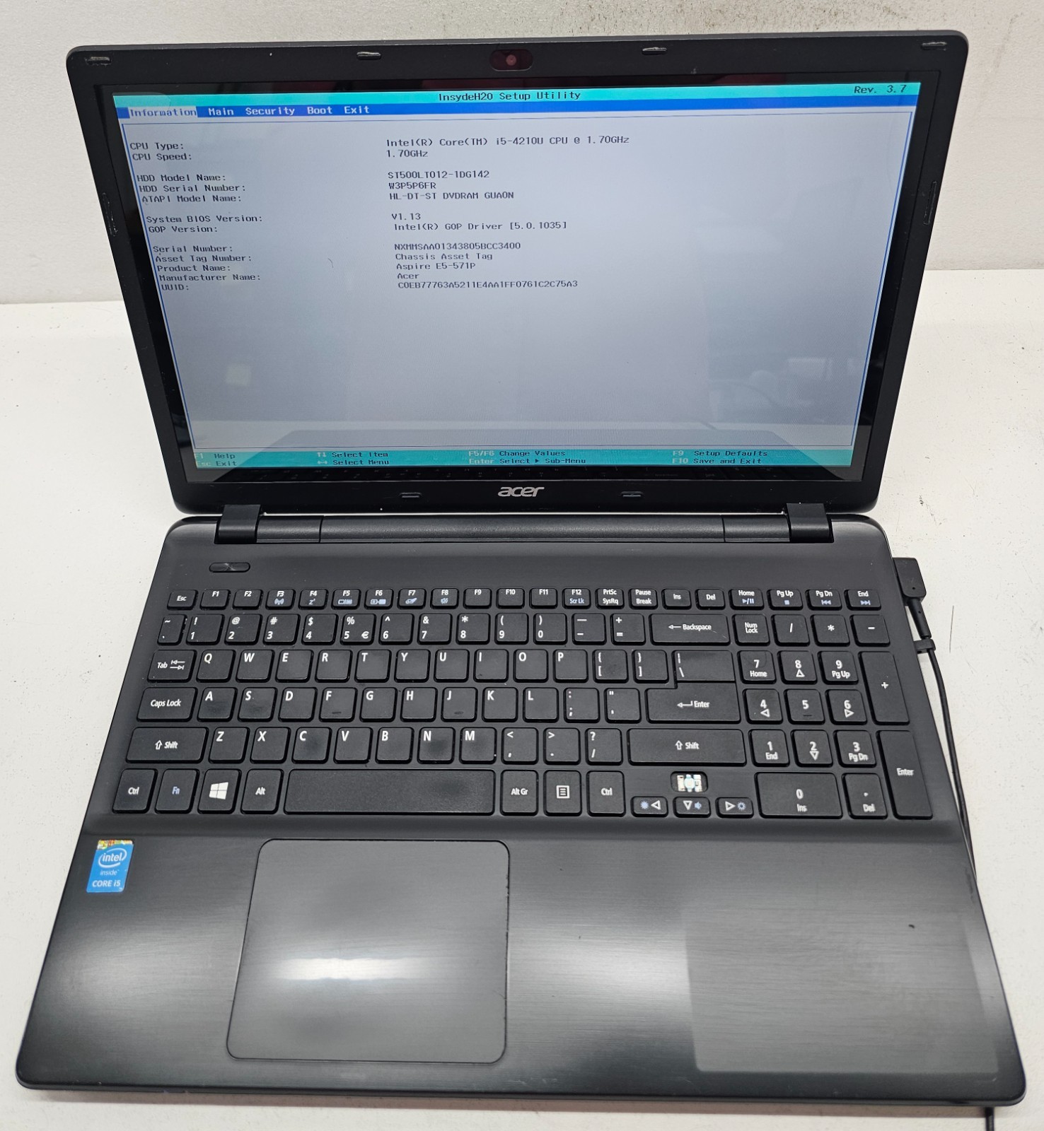 Acer Aspire E15 Touch E5-571P Laptop Intel i5-4210U 16GB Ram 500GB NO OS (FL)