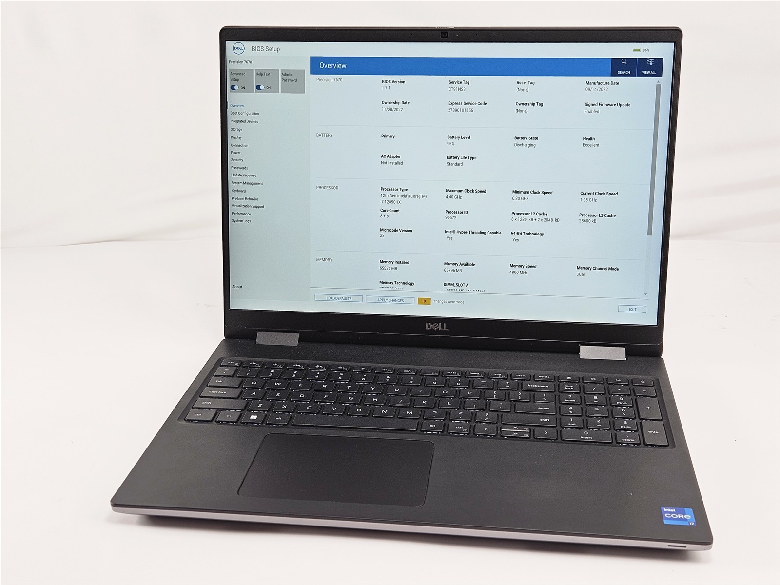 Dell Precision 7670 16″ Workstation Intel i7-12850HX 64GB 1TB SSD RTX A1000