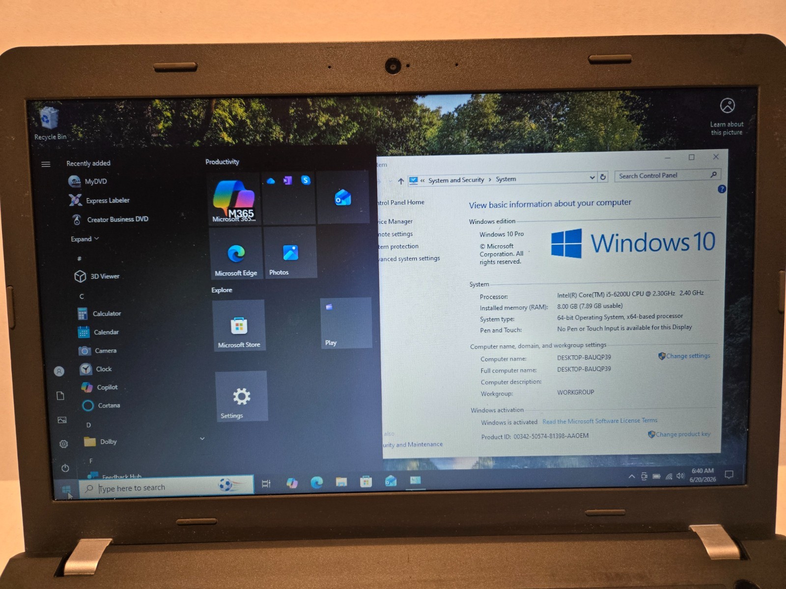 Lenovo ThinkPad E560 15.6″ HD Laptop Core i5-6200U 8GB 120GB SSD Win-10 DVD Cam