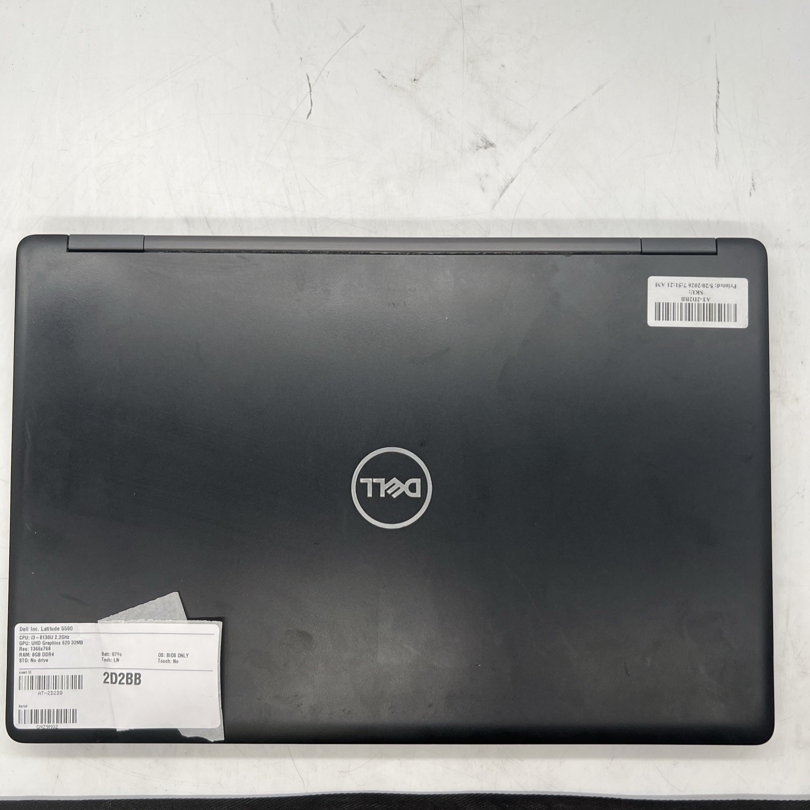 Dell Latitude 5590 Intel i3 8130U 2.2GHz 8GB RAM No Drive No OS LCD Blemish