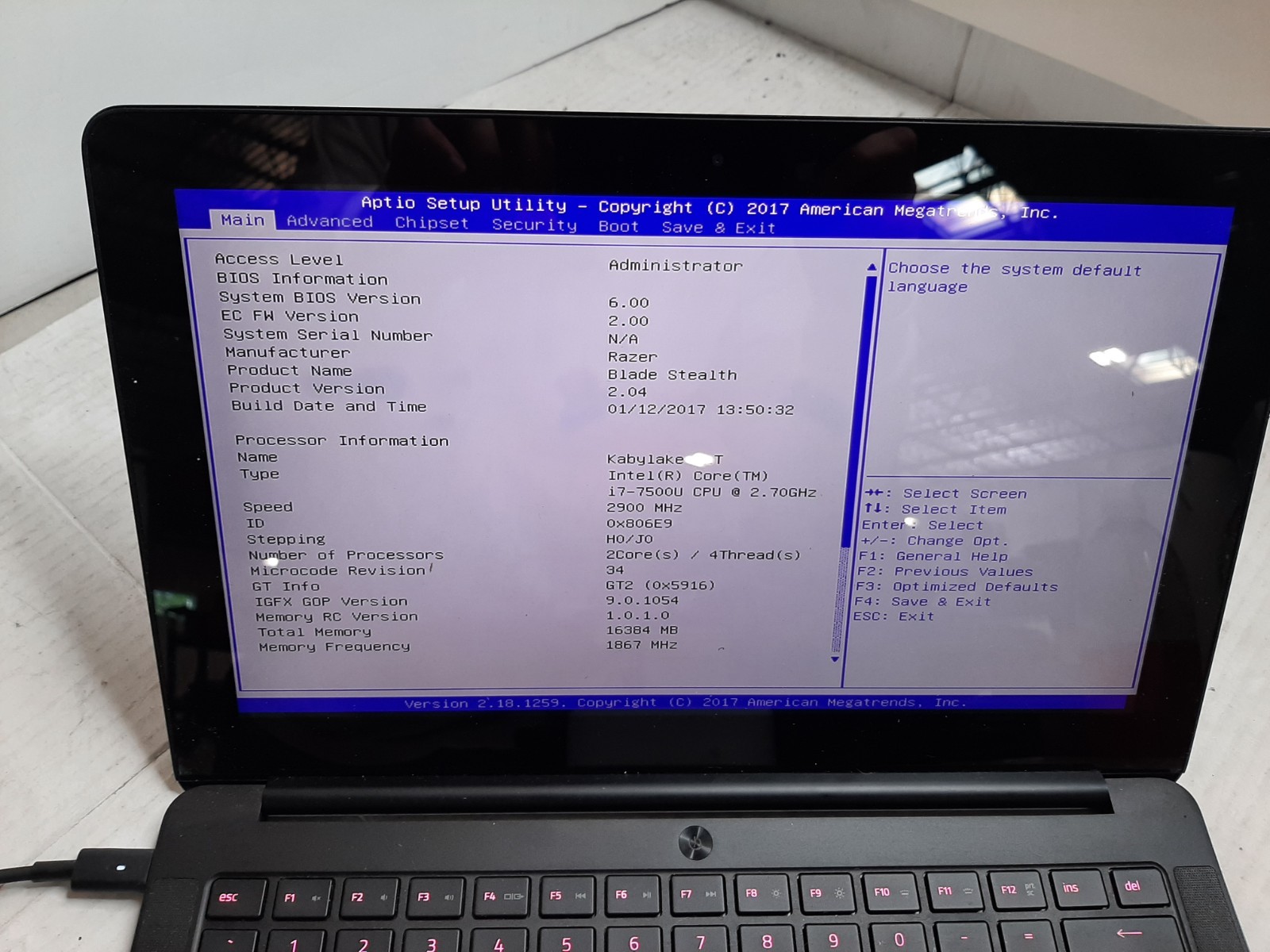 Razer Blade Stealth 13″ i7-7500U 2.7GHz 16GB RAM NO OS/SSD/BATTERY *READ* #97