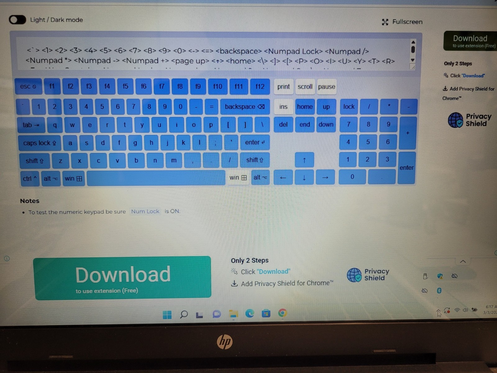 Hp notebook 17-x061nr 17.3″ i3-6100u 2.3ghz 8Gb ram 1tb hdd charger 8CG707101P