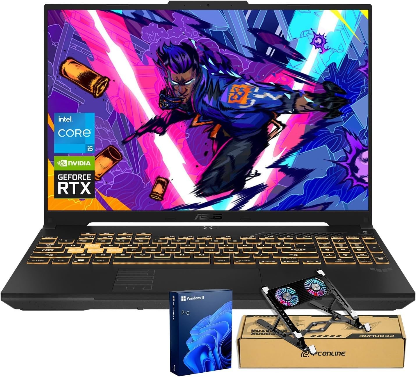 ASUS TUF F16 RTX 4050 Pro Gaming Laptop, 16″ FHD+ 144Hz 64GB DDR5, 1TB SSD, RGB