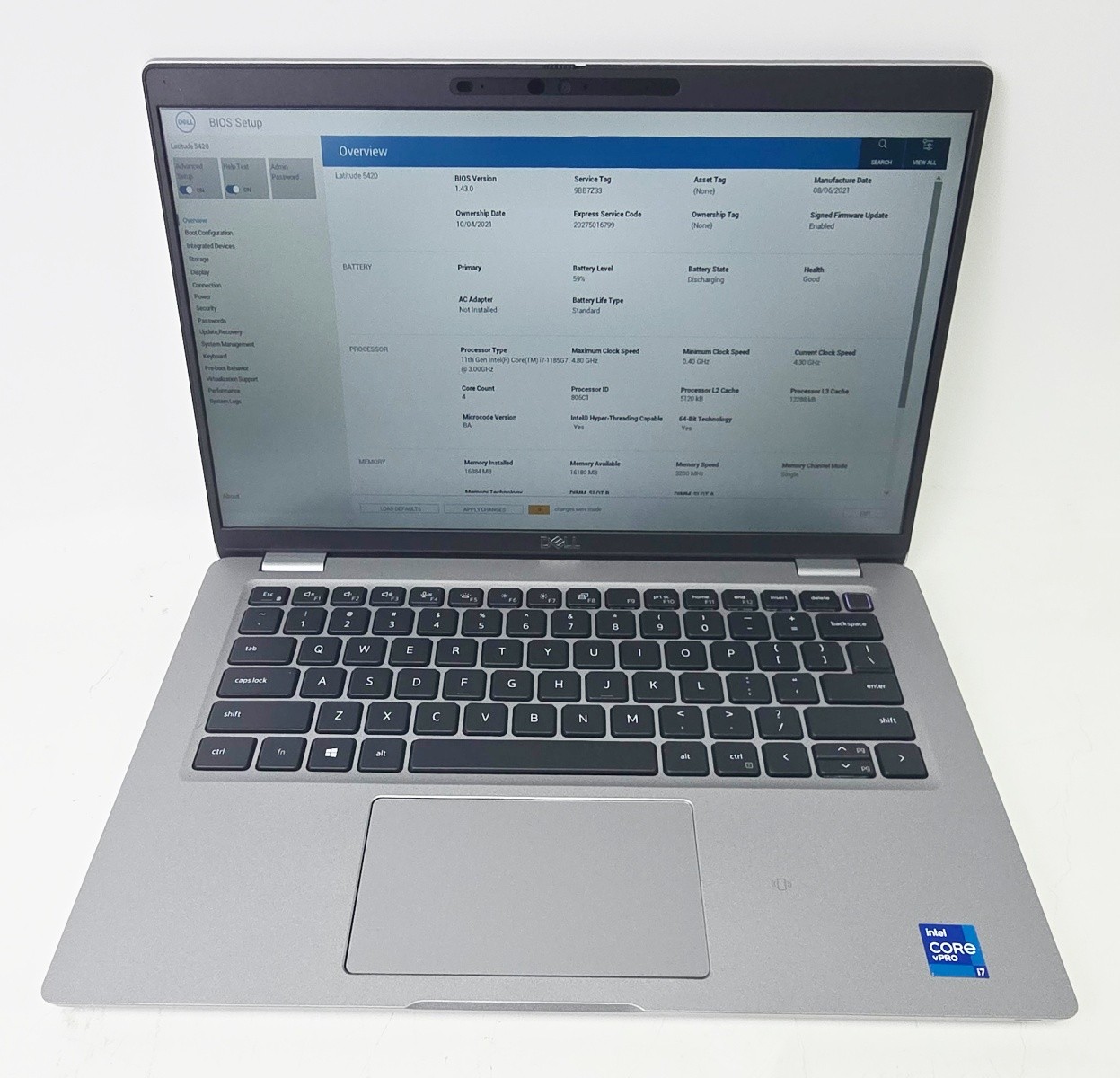 Dell Latitude 5420 Laptop Intel Core i7-1185G7 3.00GHZ 16GB RAM No SSD Grade C
