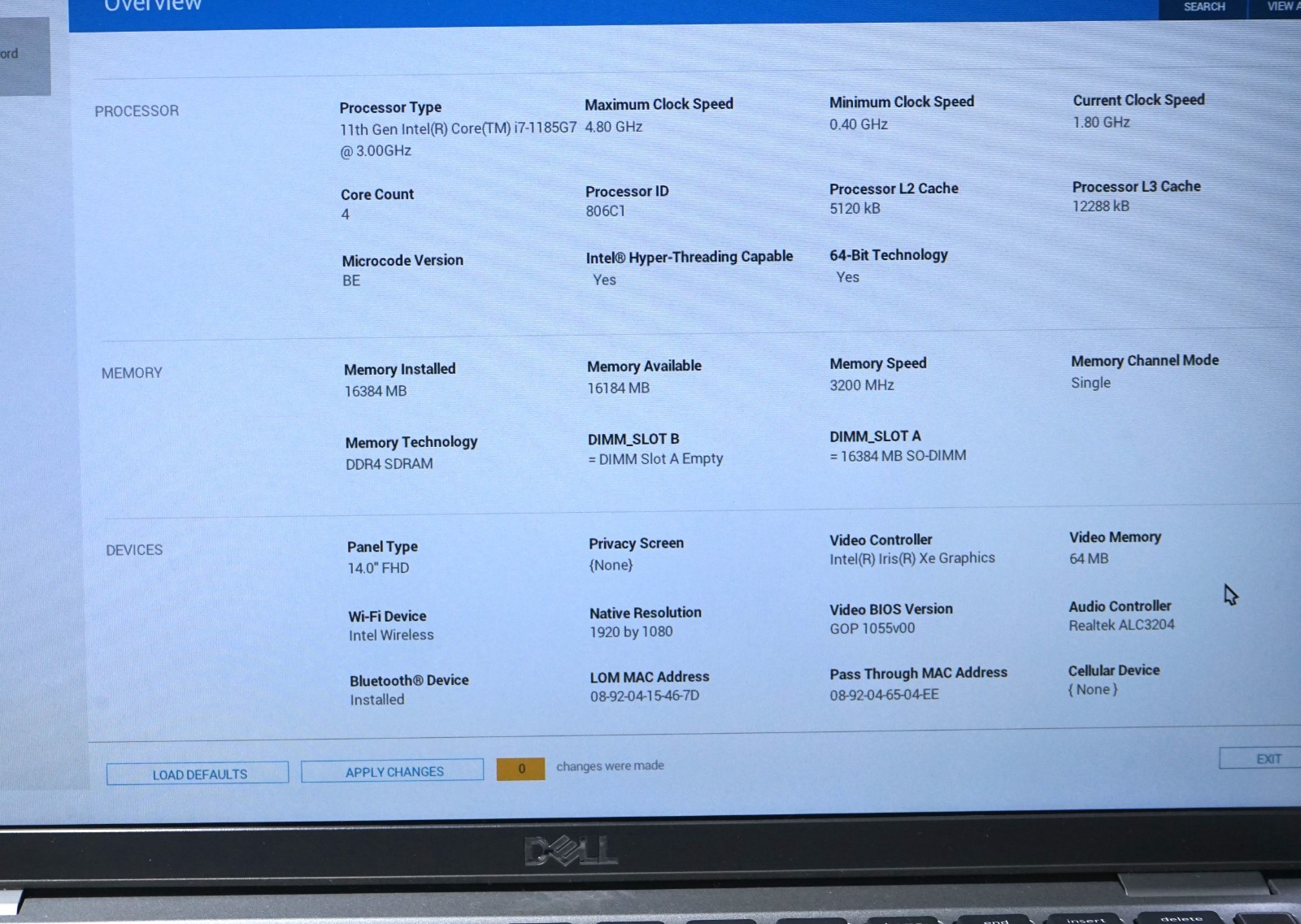 Dell Latitude 5420 14″ Intel Core i7-1185G7 3GHz 16GB RAM 256GB SSD Win 11 Pro
