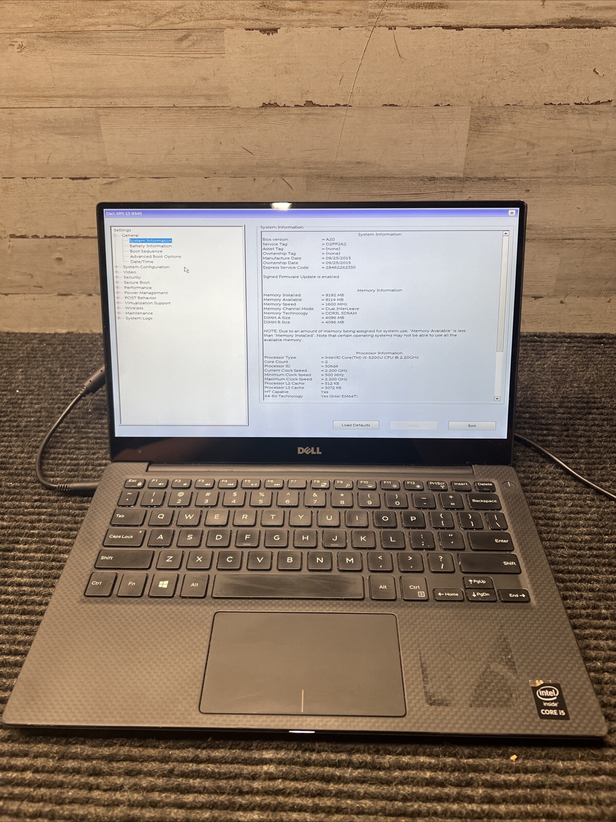 *PARTS* Dell XPS 13 9343 TOUCH Laptop i5-5200U 2.2GHz 8GB RAM NO SSD/OS