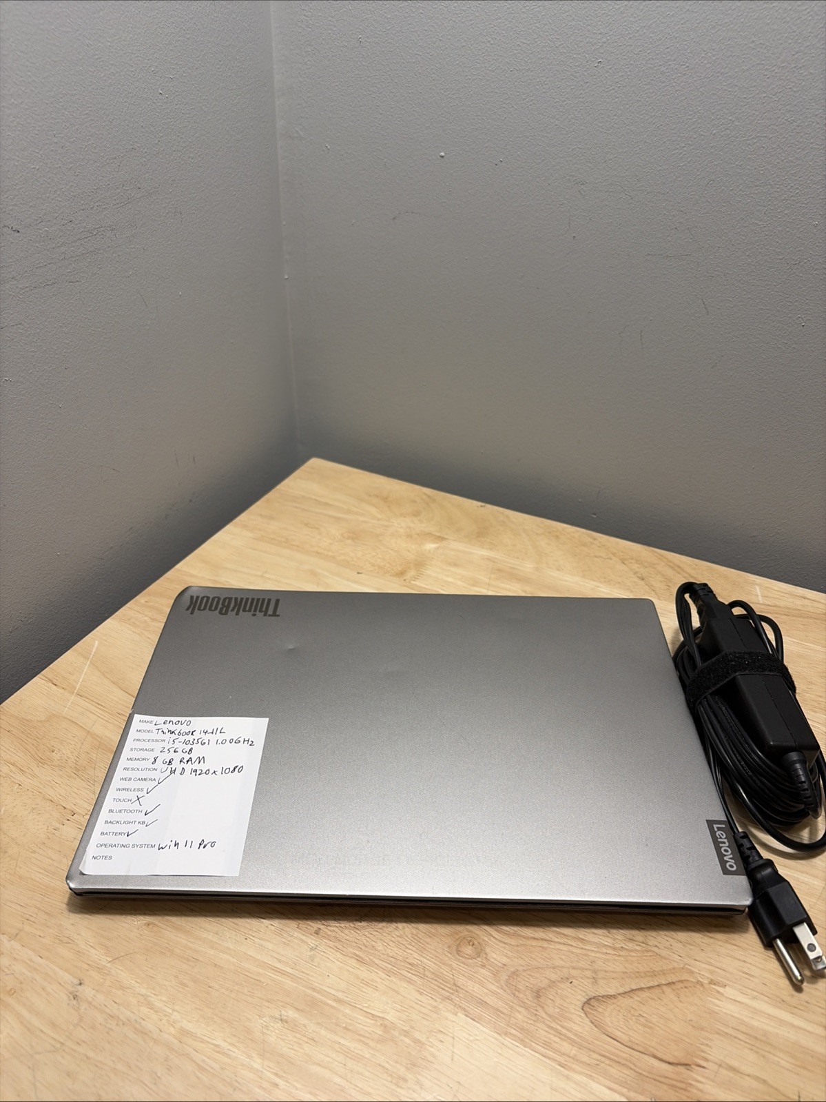 Lenovo ThinkBook 14 IIL Core i5-1035G1 1.0GHZ 8GB 256GB WCam WiFi Win11 Cord