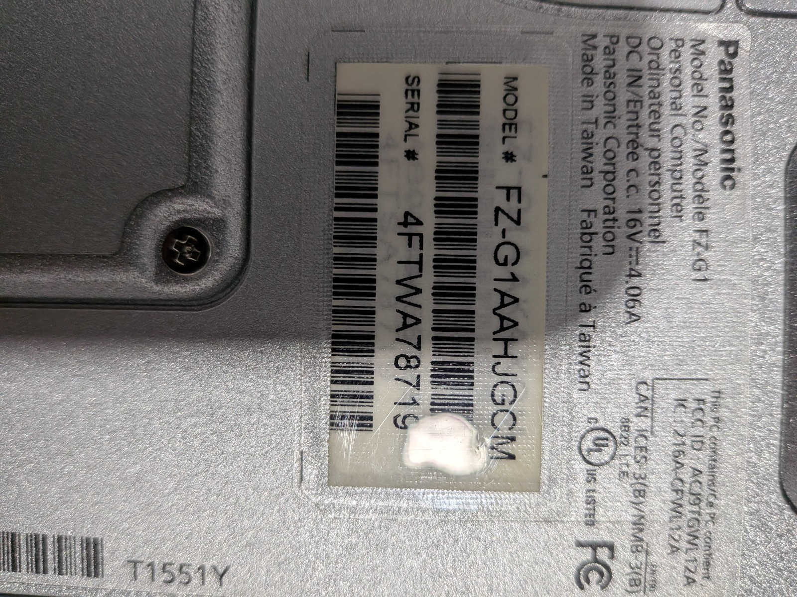 Panasonic Toughpad FZ-G1 MK5 i5 7th 2.60GHz 8G RAM Touch Win10 Enterprise used
