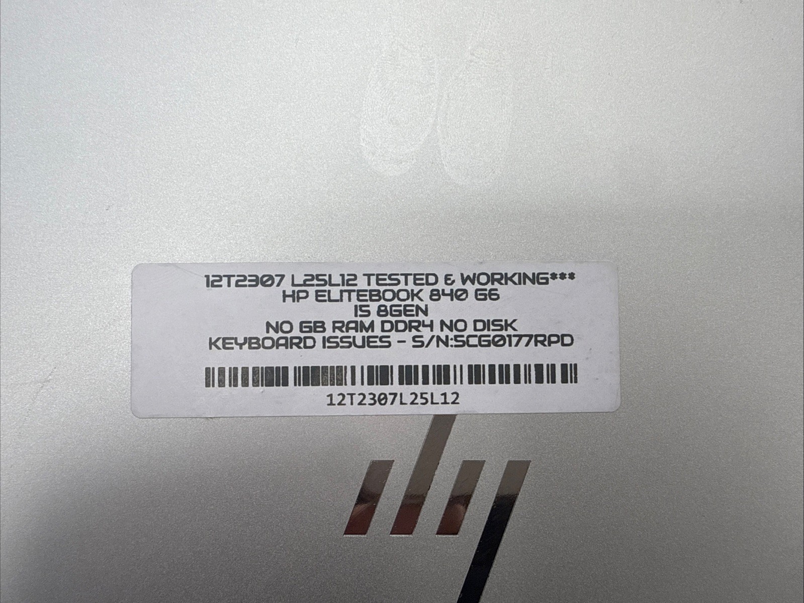 HP ELITEBOOK 840 G6 14″ Intel Core i5 8th Gen NO RAM NO DISK
