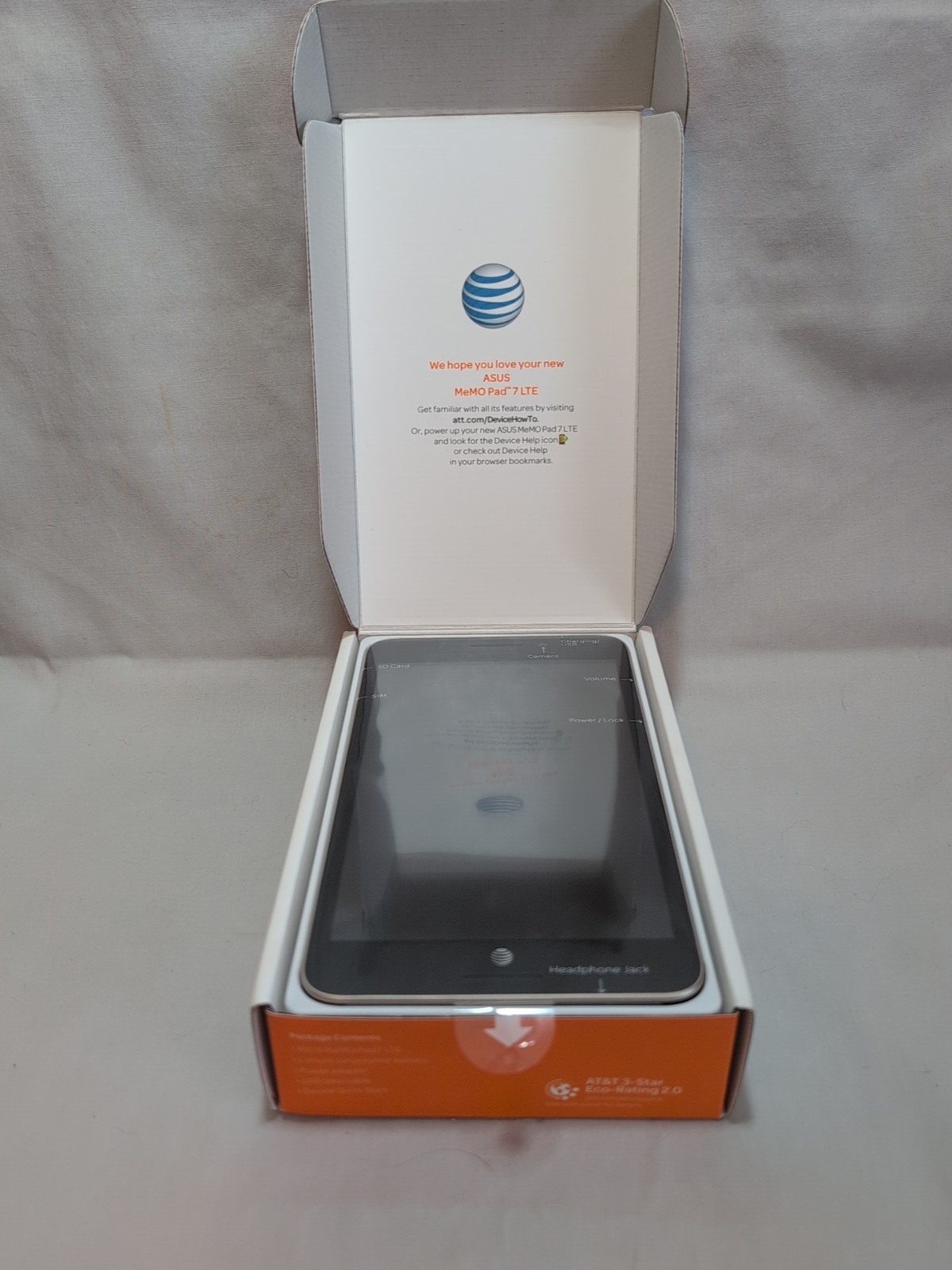 Asus Memo Pad 7 LTE W/ Power Adapter, USB Cable, & Device Quick Start NEW SEALED