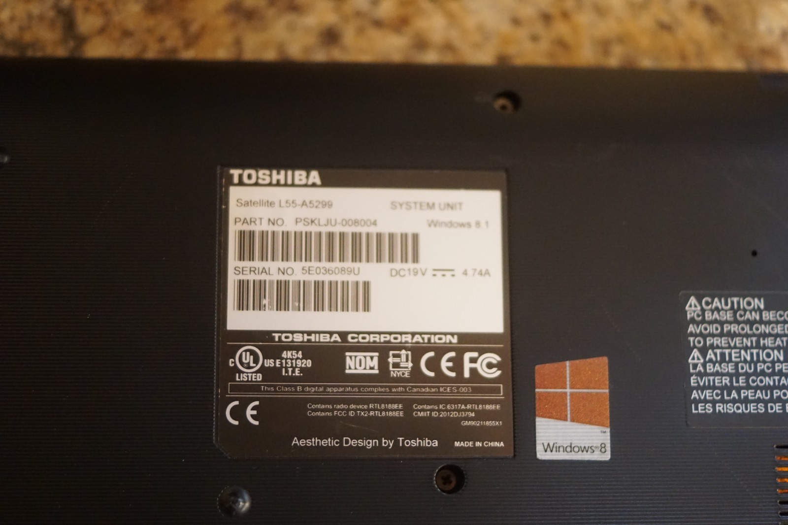 Active Latest 25H2 WIN11 PRO Toshiba L55-A5299 Gen4 i7@2.40GHz,8GB RAM,1TB HDD
