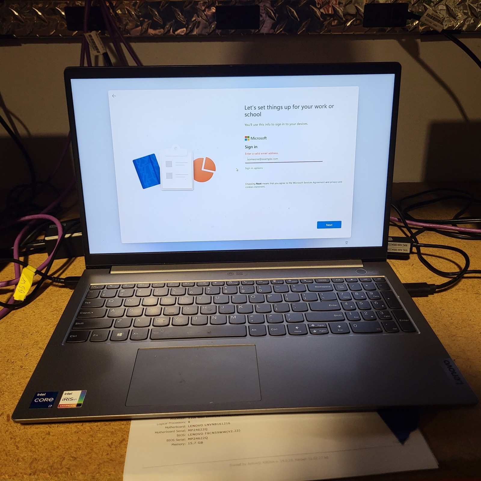 Ethernet Issue Lenovo ThinkBook 15 G2 ITL Intel i7-1165G7 2.8GHz 16GB 512GB SSD